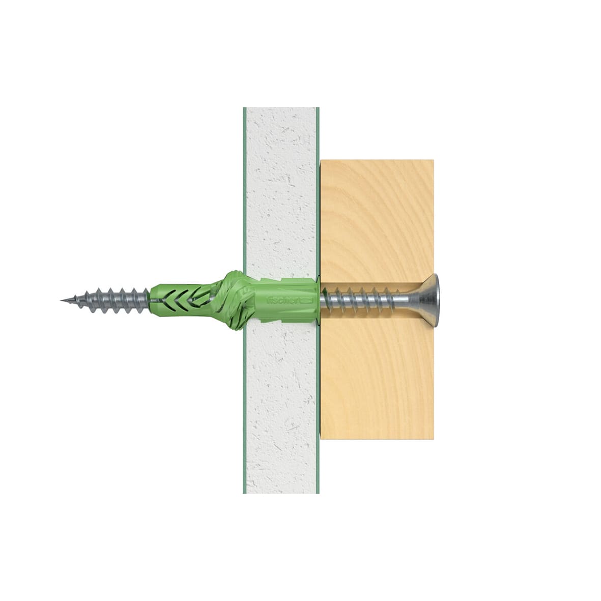 UX R Universal Wall Plug with Rim - 8 x 50mm - Green - Pack of 40 - view 3