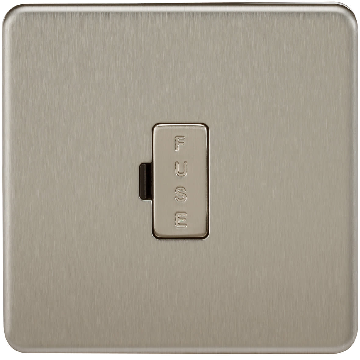 13A 1 Gang Screwless Flat Plate Unswitched Fused Spur - Brushed Chrome - view 4