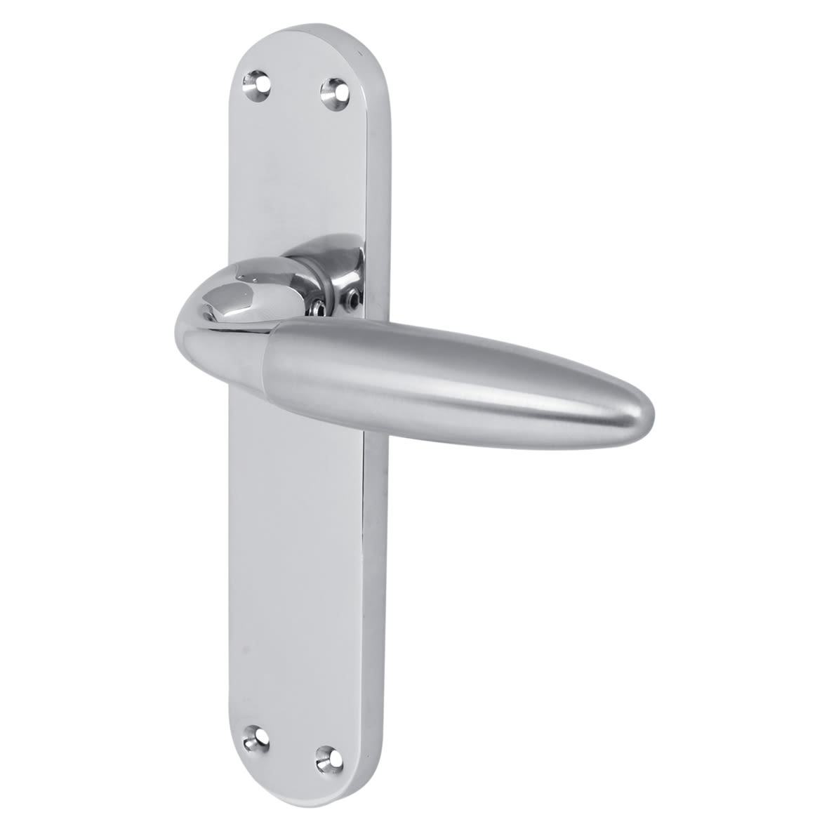 Satin/Polished Chrome Latch Door Handles Pack - Florence Range - view 2