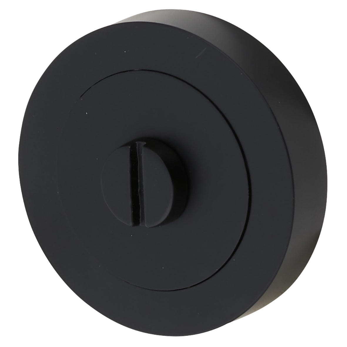 Brass Bathroom Turn & Release - 50mm Diameter - Matt Black - view 2