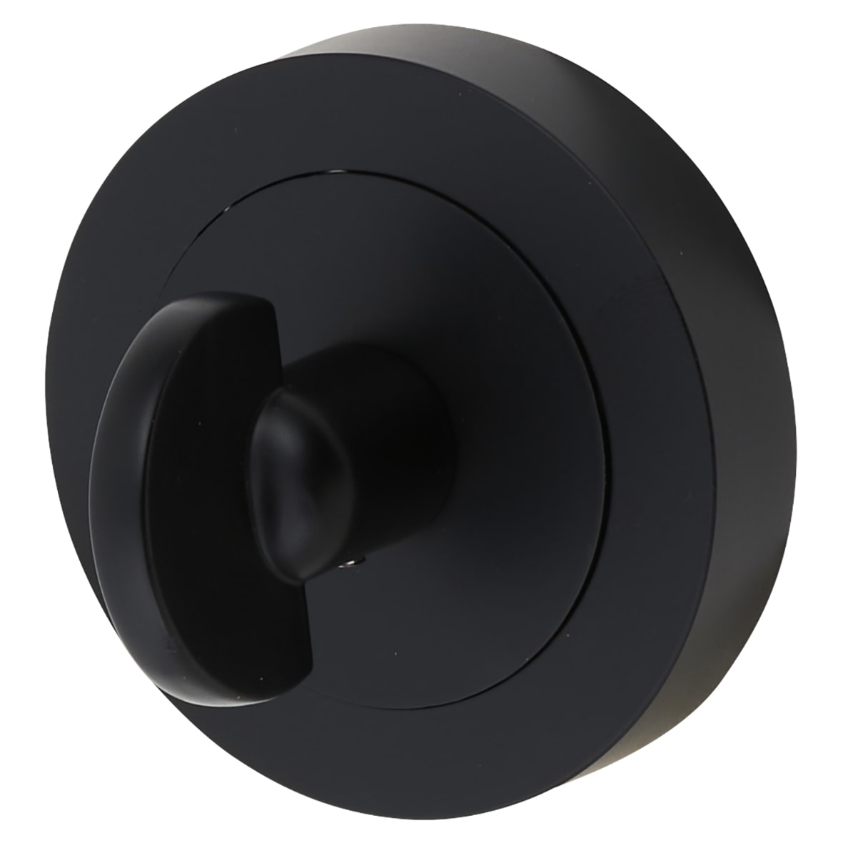 Brass Bathroom Turn & Release - 50mm Diameter - Matt Black - view 3