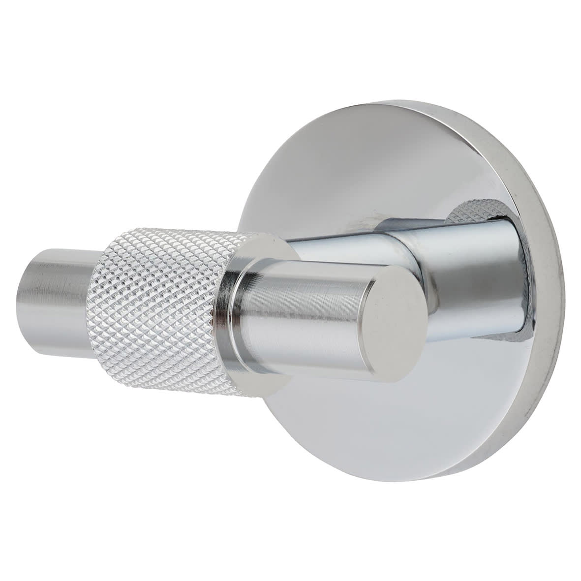 Knurled Single Coat Hook - 55 x 52mm - Polished Chrome - view 2