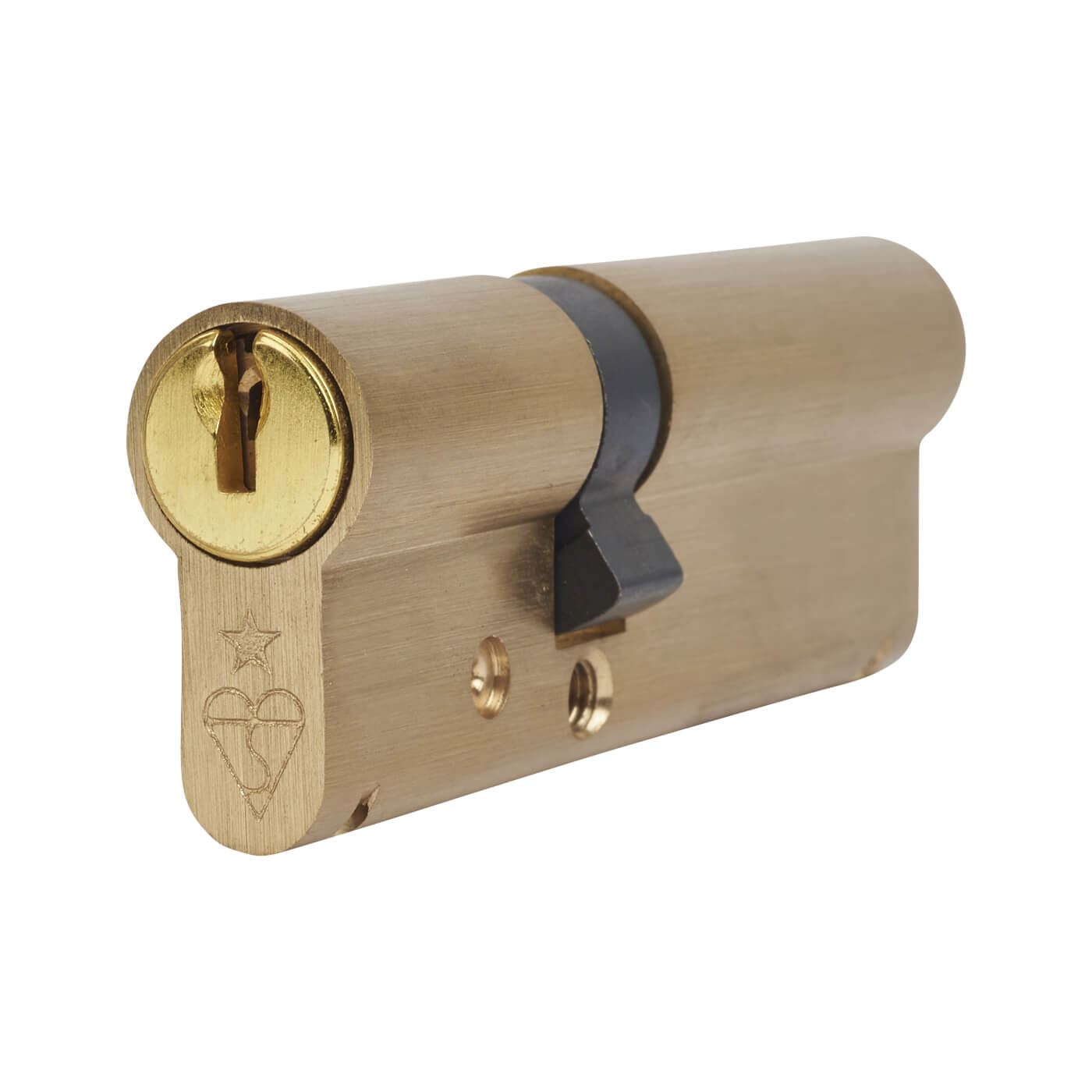 1 Star 6 Pin Kitemarked 90mm Euro Double Cylinder - 35 + 55mm - Polished Brass - Keyed to Differ - view 2