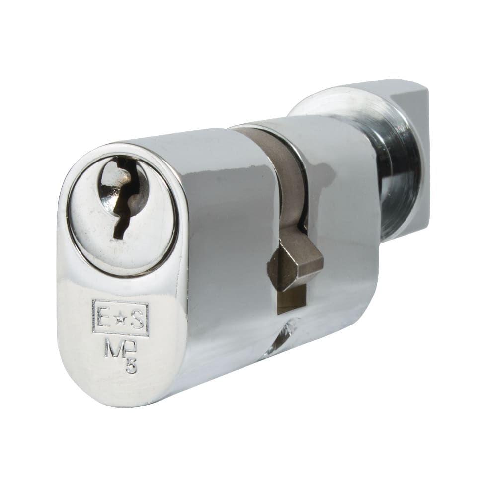 5 Pin 60mm Oval Thumbturn Cylinder - 30mm Turn + 30mm - Polished Chrome - Keyed Alike - view 2