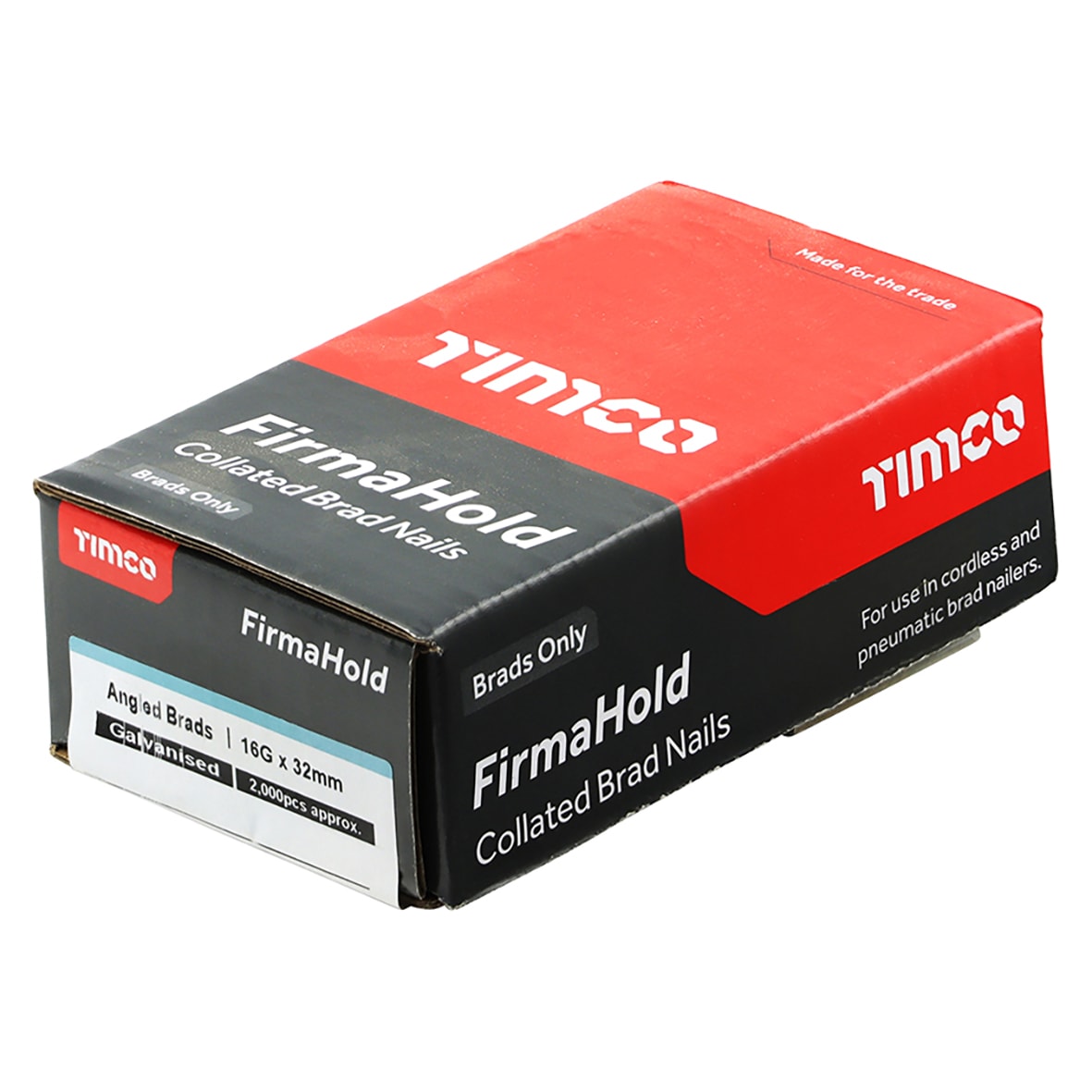FirmaHold Second Fix Brad Nail - 20° Angled - 16 Gauge x 32mm - Galvanised - Pack of 2000 - view 2