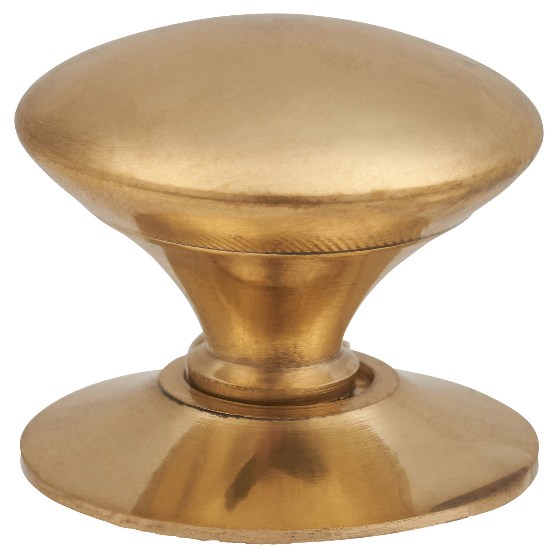 Spun Round Cabinet Knob - 25mm Diameter - Polished Brass - view 3