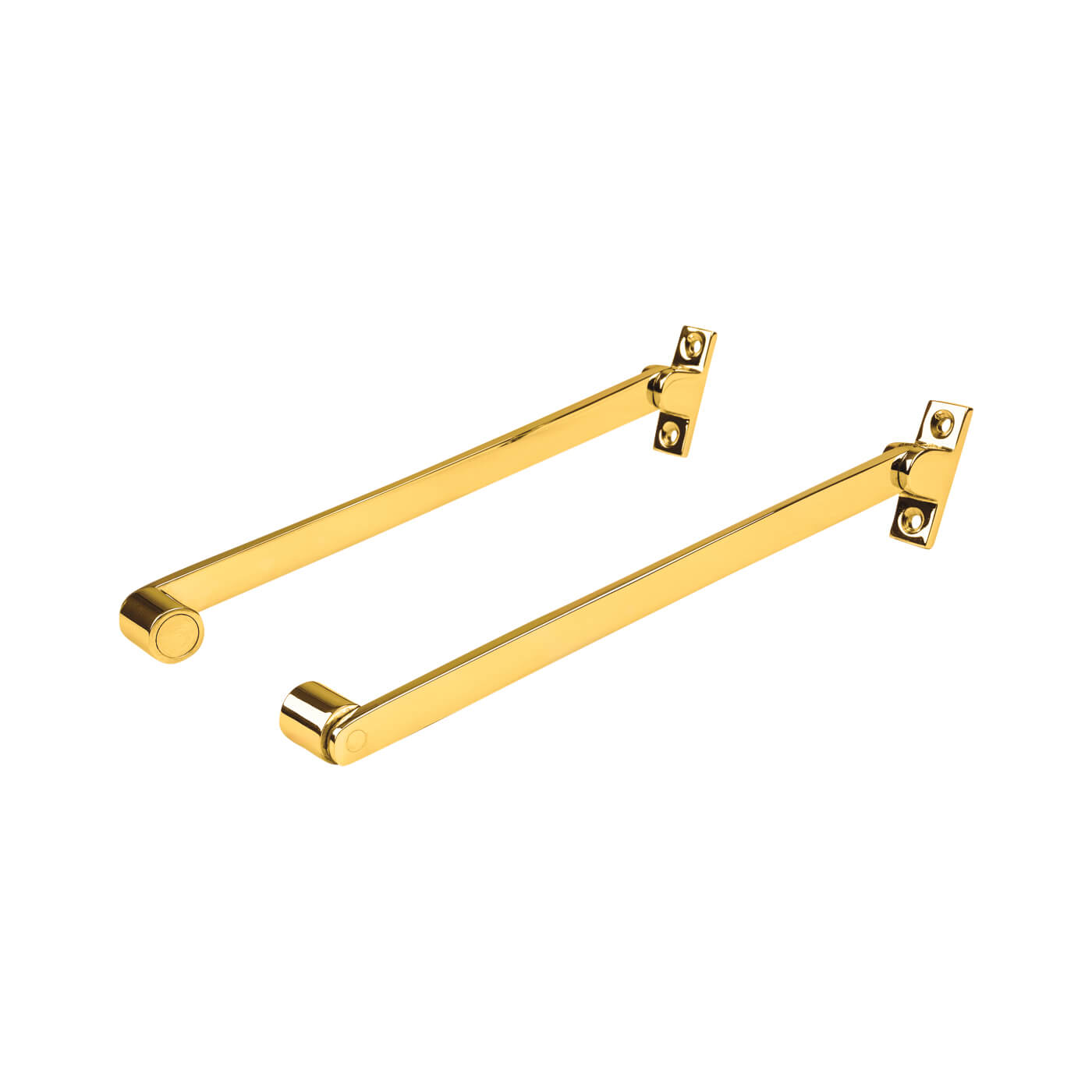 Roller Arm Fanlight Stay - 150mm Length - Polished Brass - Pair - view 2