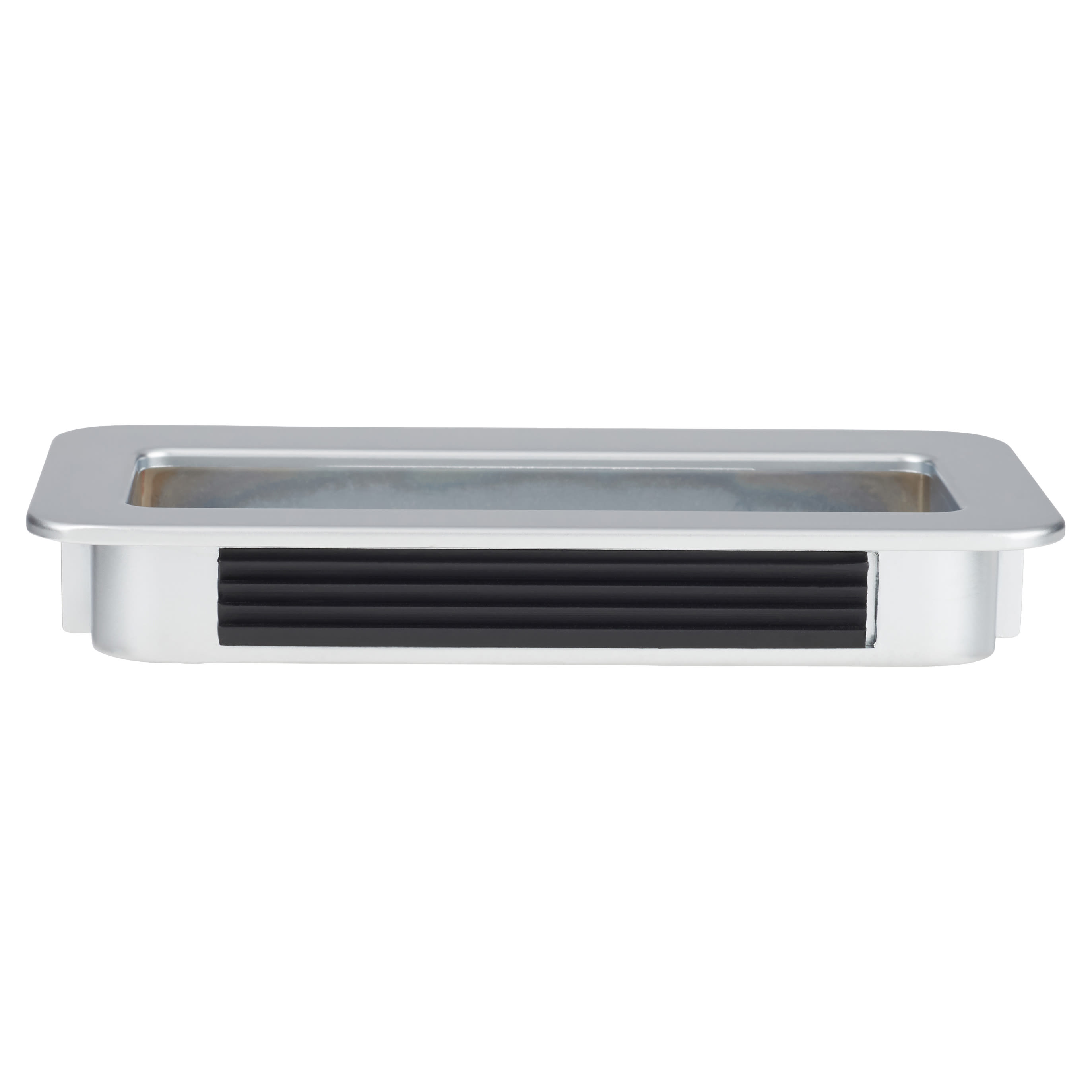 Rectangular Flush Recessed Sliding Door Cabinet Pull Handle - 110 x 56mm - Satin Chrome - view 3