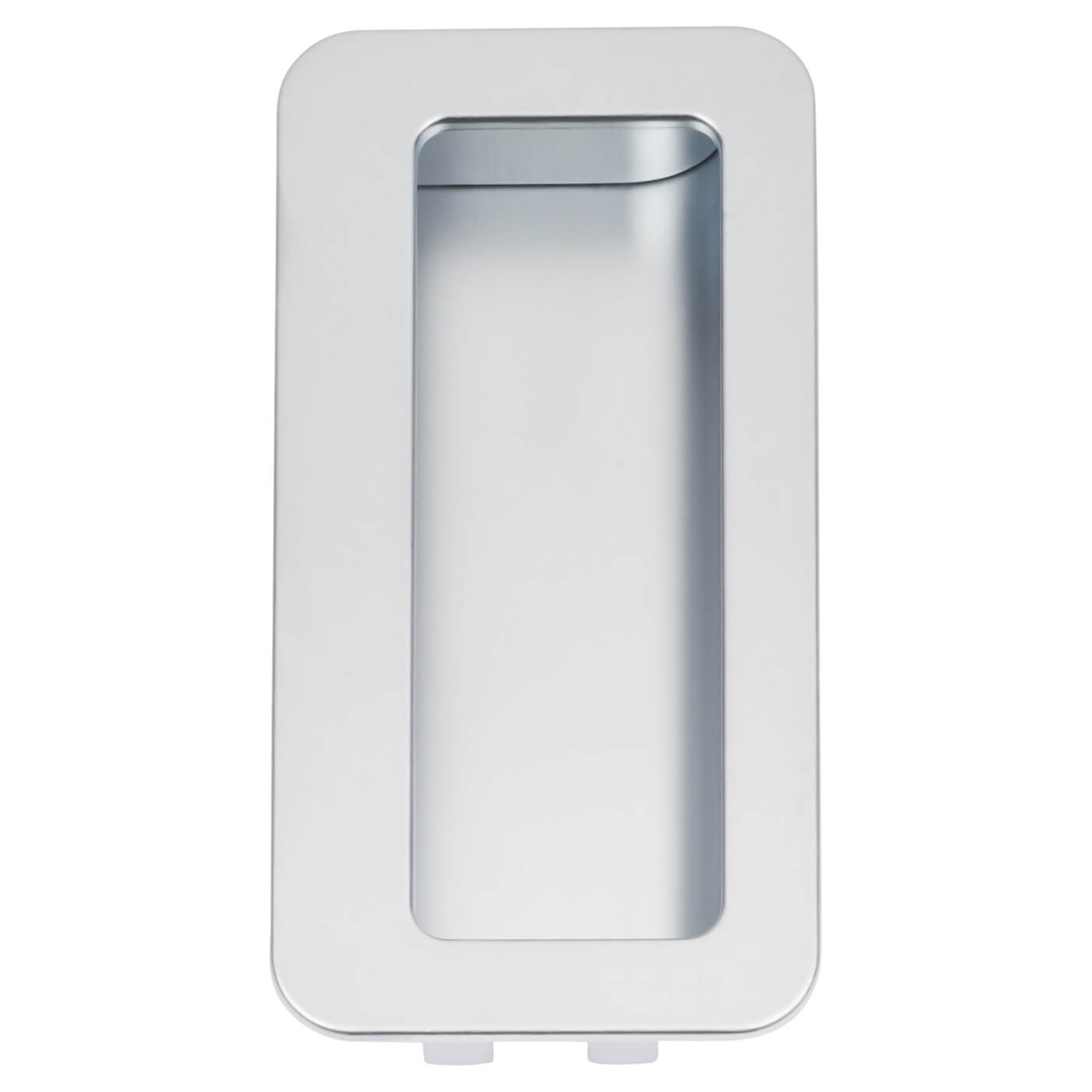 Rectangular Flush Recessed Sliding Door Cabinet Pull Handle - 110 x 56mm - Satin Chrome - view 4
