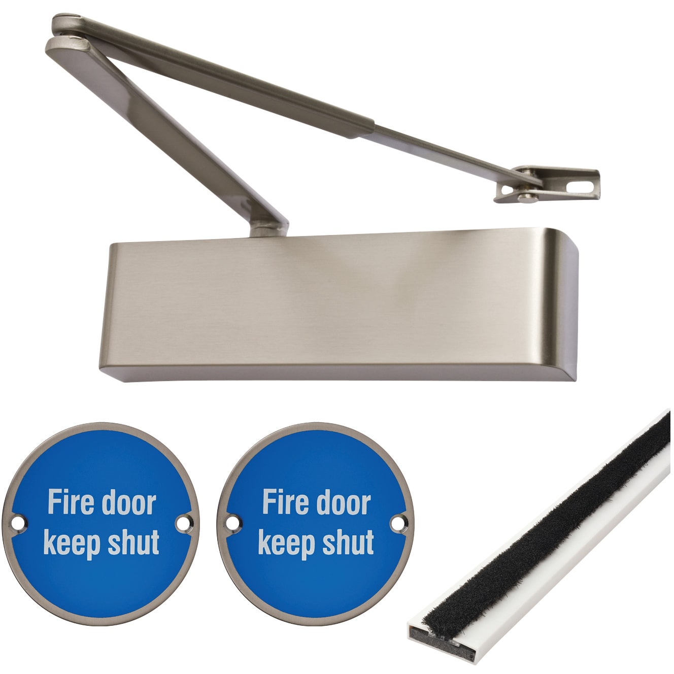 Heavy Duty Euro Lock Door Handle on Rose Fire Door Kit - Power Size 2-5 - Stainless Steel - view 5