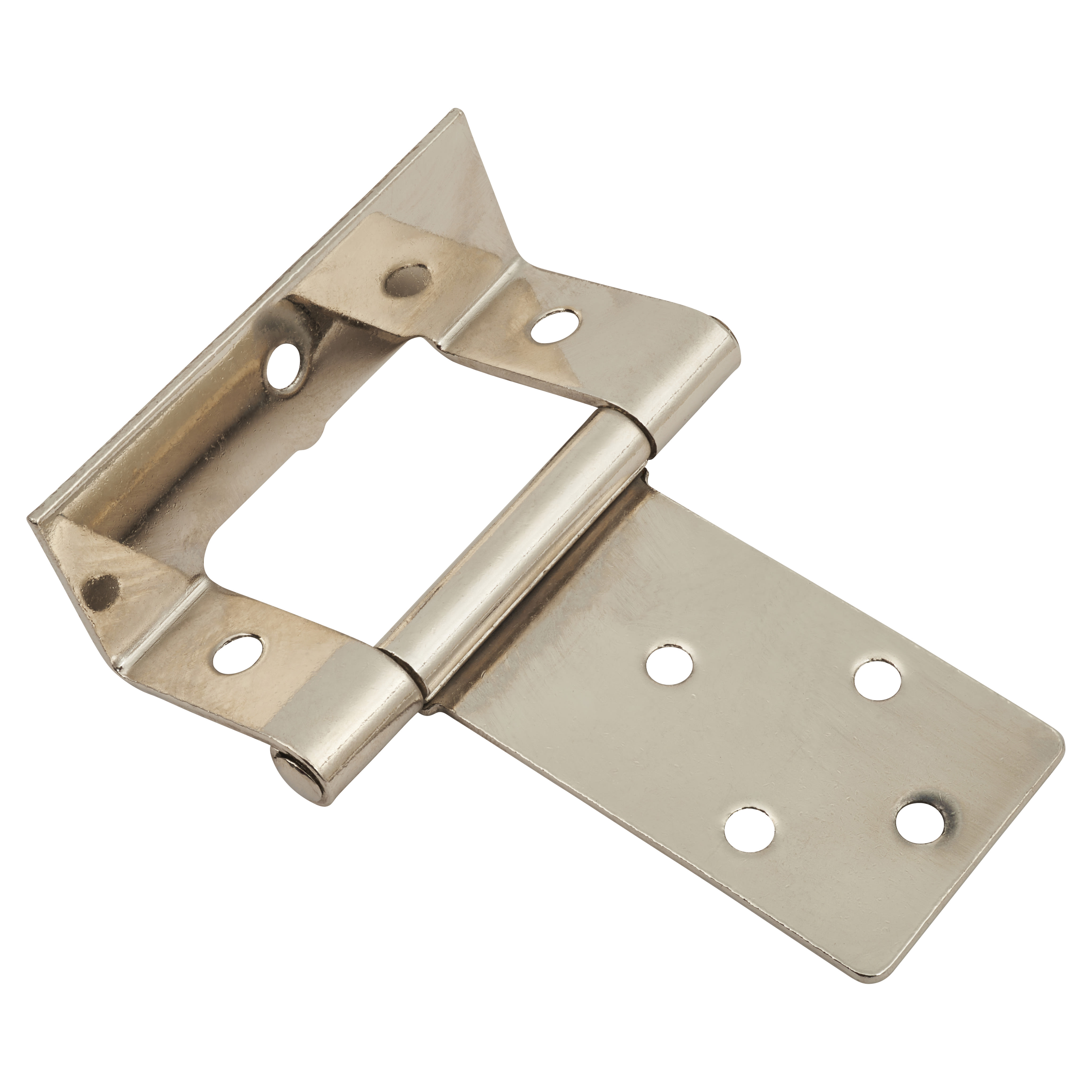 Cranked Type 1 Flush Cabinet Hinge - 51 x 16 x 1mm - Nickel Plated - Pack of 5 Pairs - view 3