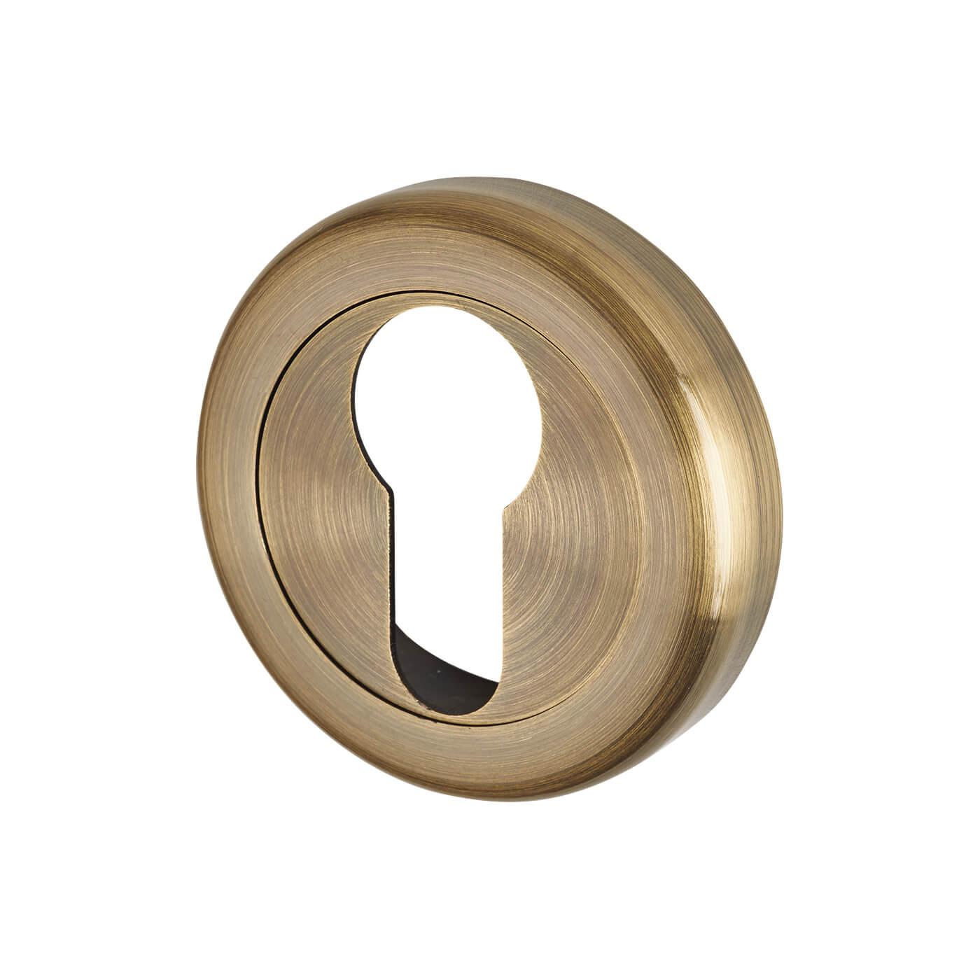 Escutcheon - 50mm Diameter - Euro - Antique Brass - view 2