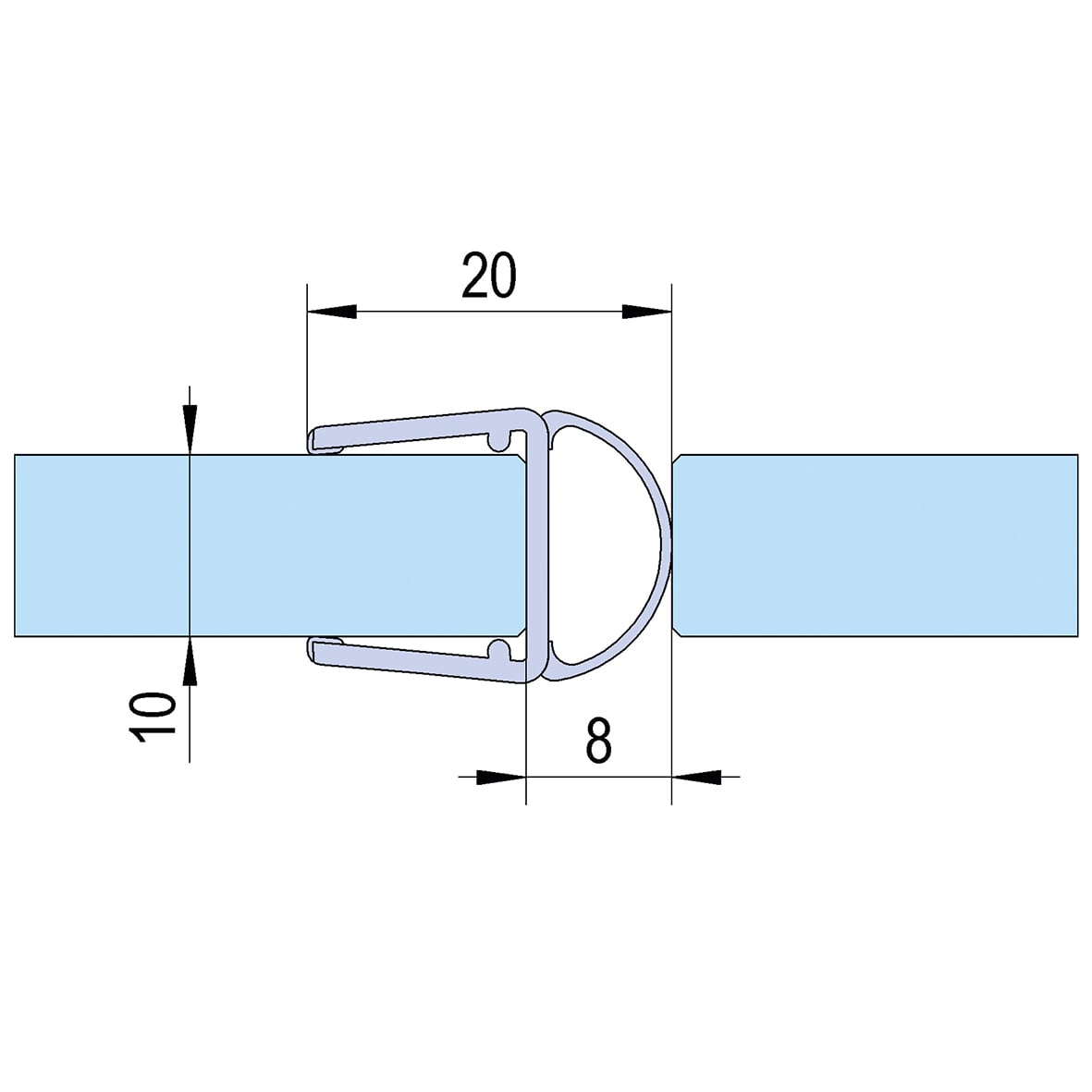 Clear PVC Shower Seal - Bubble Seal - Suits 10-12mm Glass - view 3
