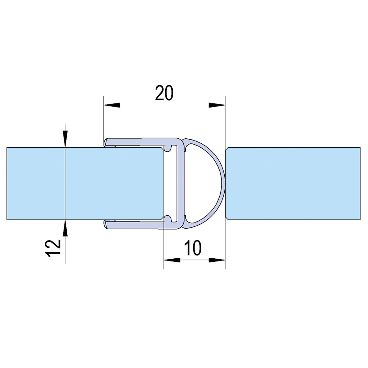 Clear PVC Shower Seal - Bubble Seal - Suits 10-12mm Glass - view 4