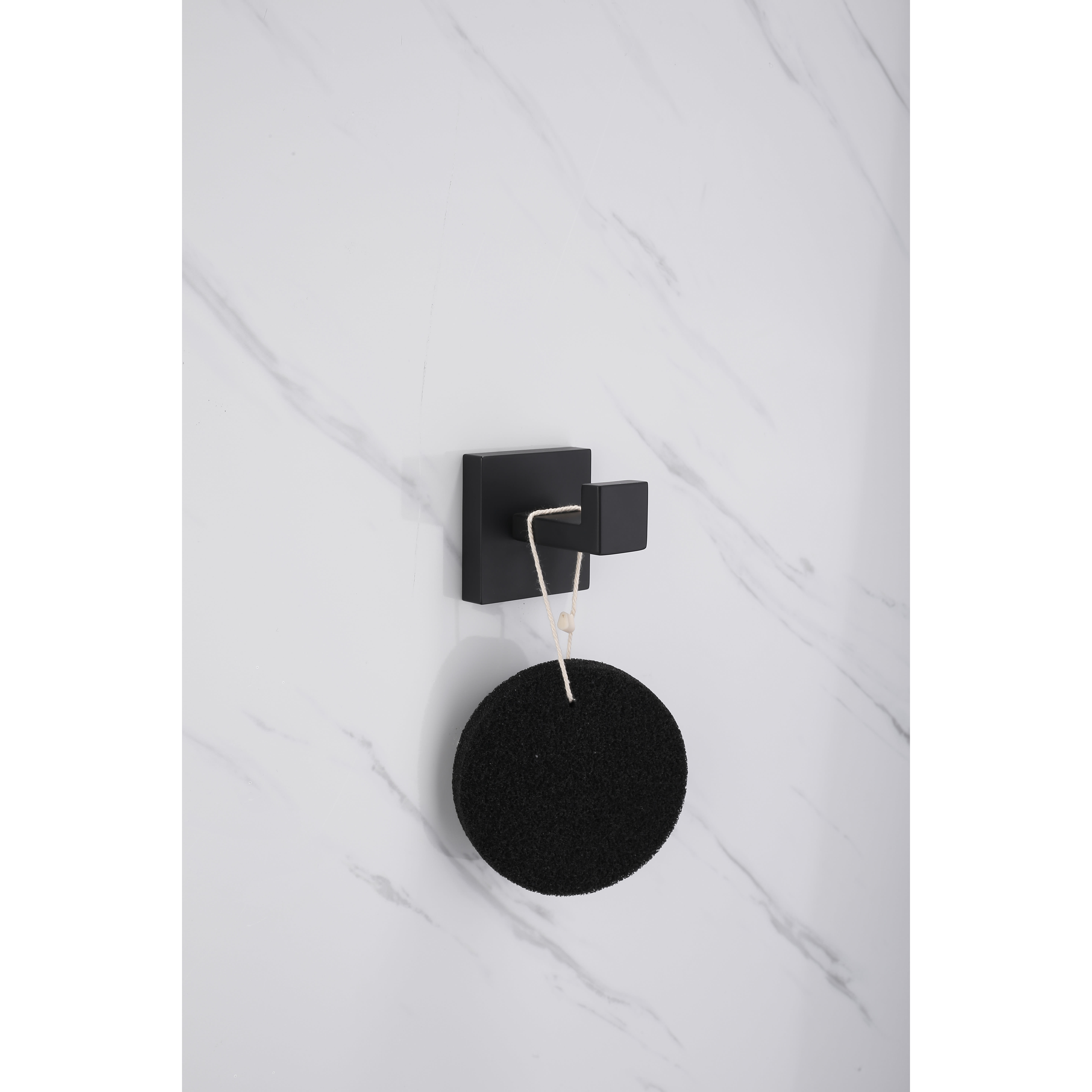 Modern Robe Hook - 60 x 55 x 55mm - Matt Black - view 2
