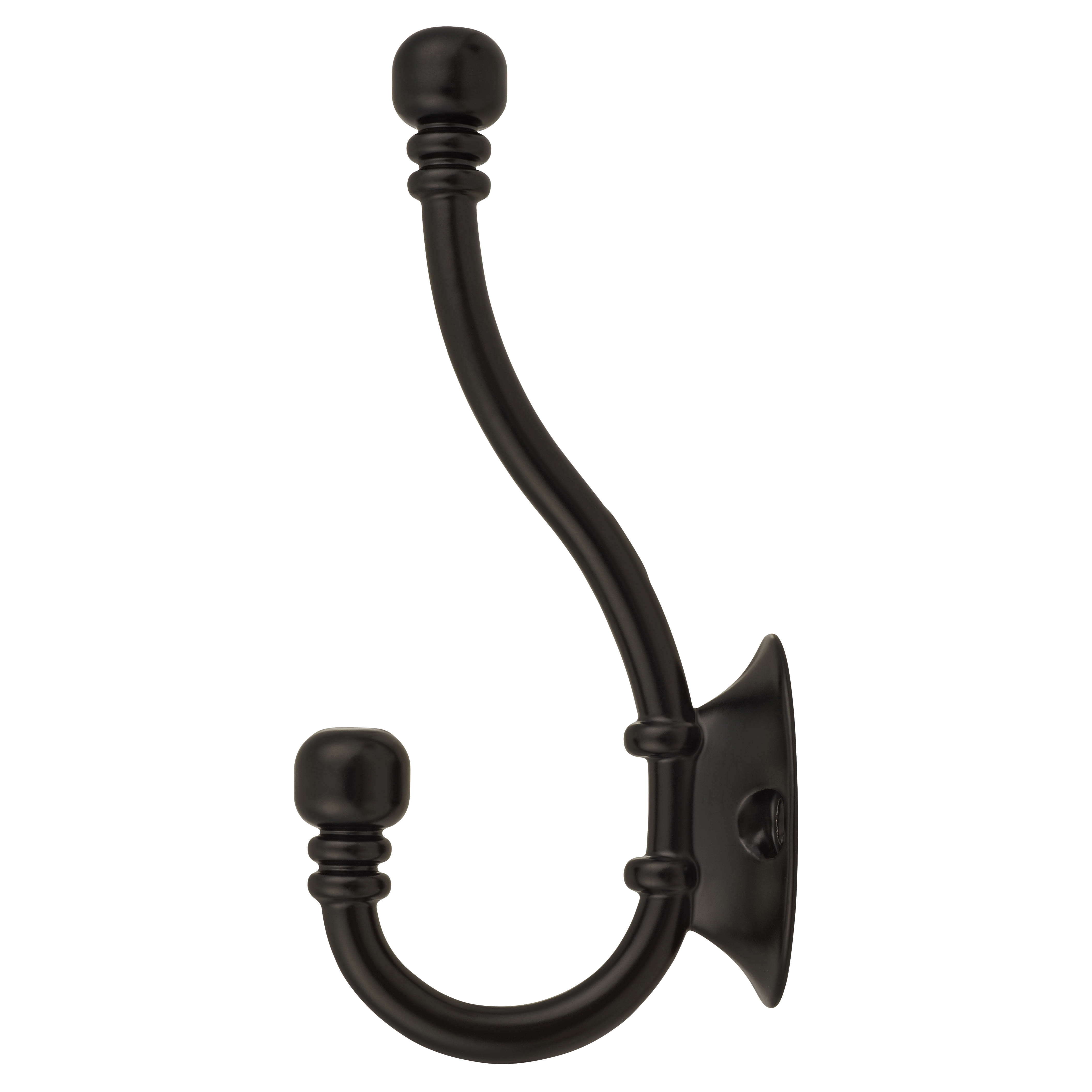 Diecast Ball End Single Hat & Coat Hook - 130 x 35mm - Black - view 3