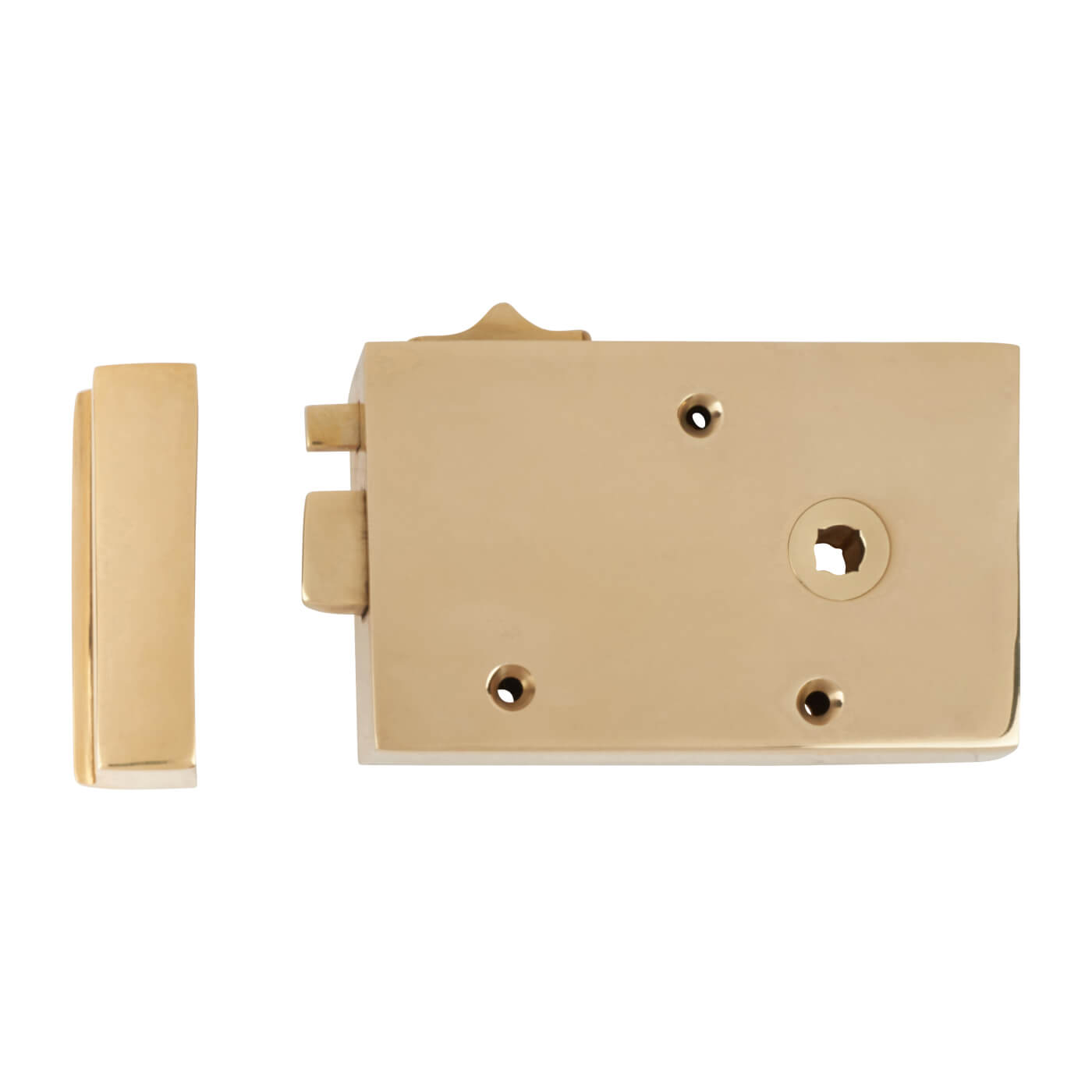 Bathroom/Bedroom Rim Latch - 128 x 79mm - Left Hand - Brass - view 3
