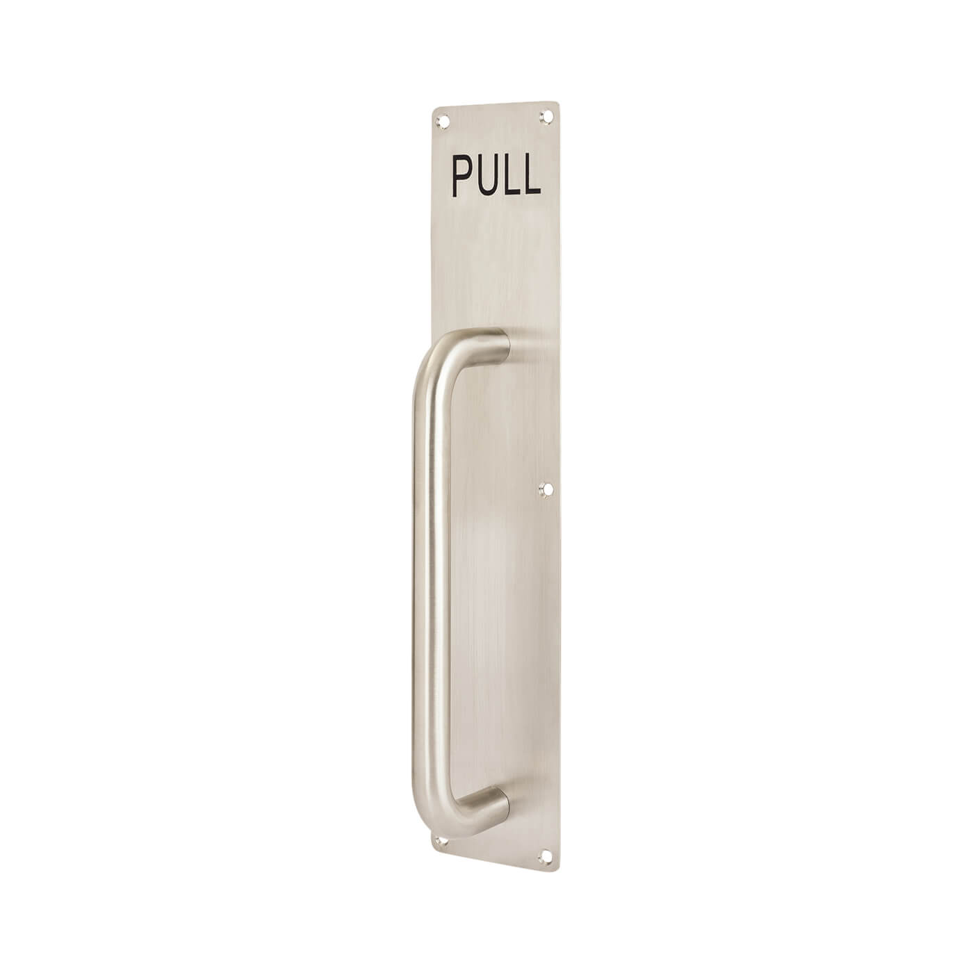 Satin Stainless Steel 19mm D-Bar Door Pull Handle on Plate - PULL - Screw Fix - 375 x 75 x 1.5mm - view 2