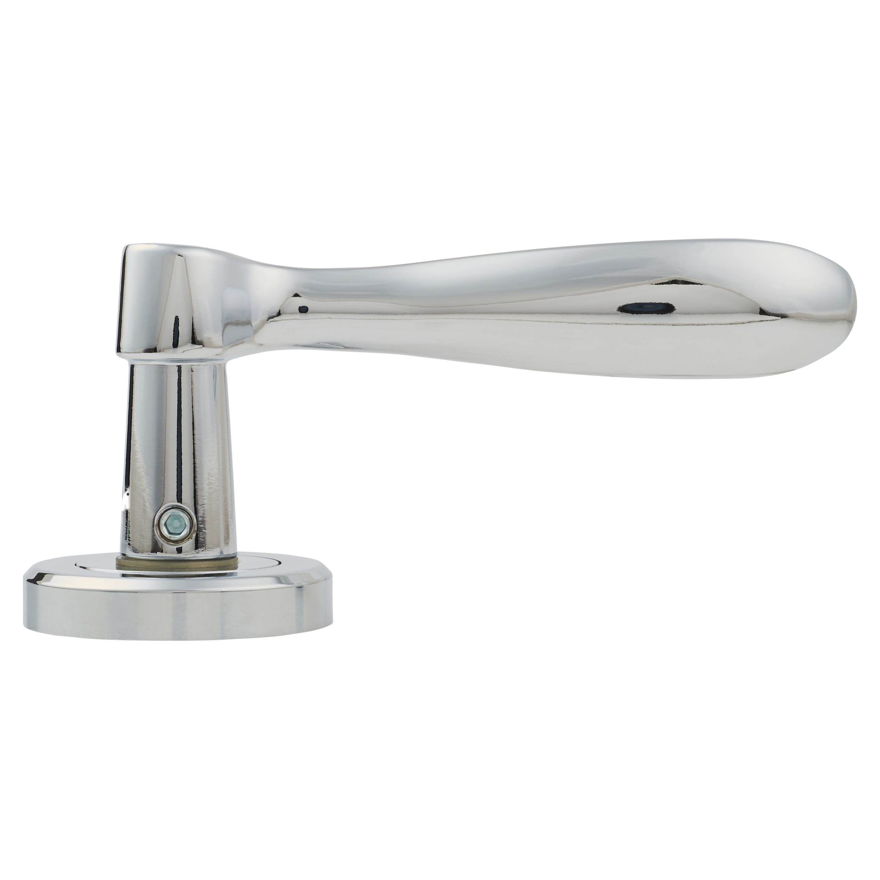 Brass Polished Chrome Scroll Door Handles on Round Rose - Verdun Range - view 3