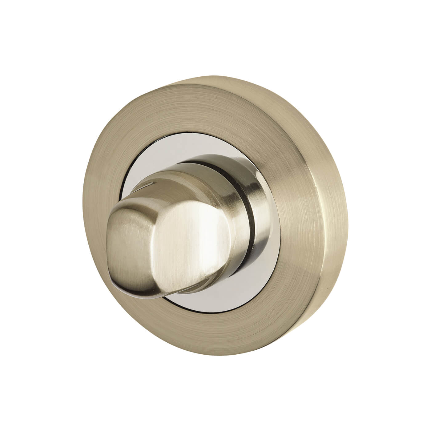 Bathroom Turn & Release - 52mm Diameter - Satin Nickel/Polished Chrome - view 3