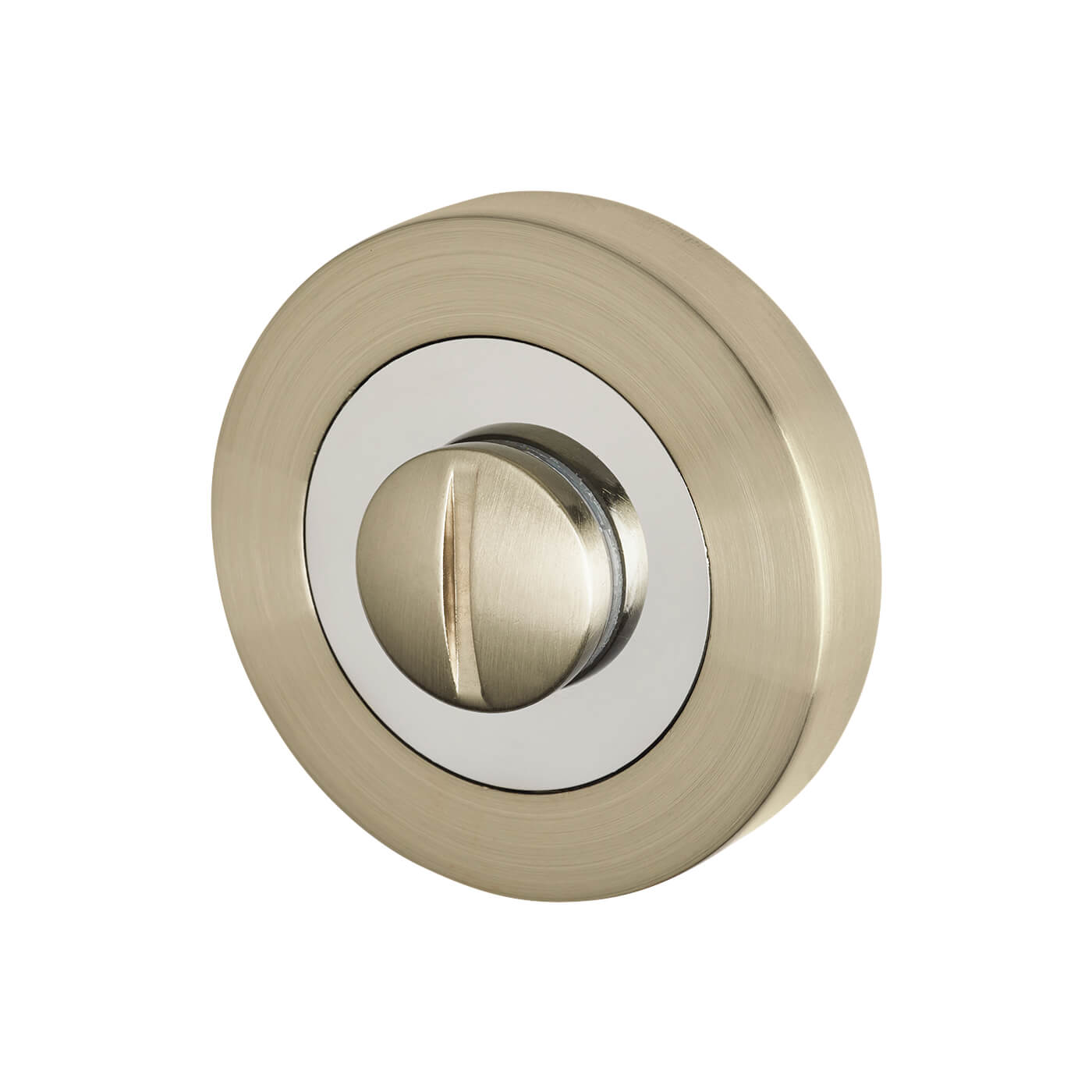 Bathroom Turn & Release - 52mm Diameter - Satin Nickel/Polished Chrome - view 4