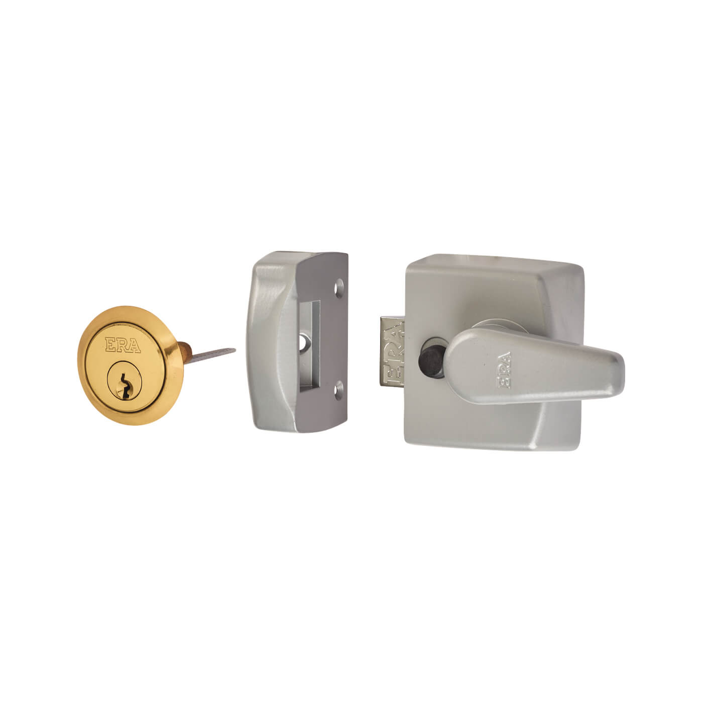 Replacement Nightlatch - 40mm Backset - Satin Chrome Case/Polished Brass Cylinder - view 2