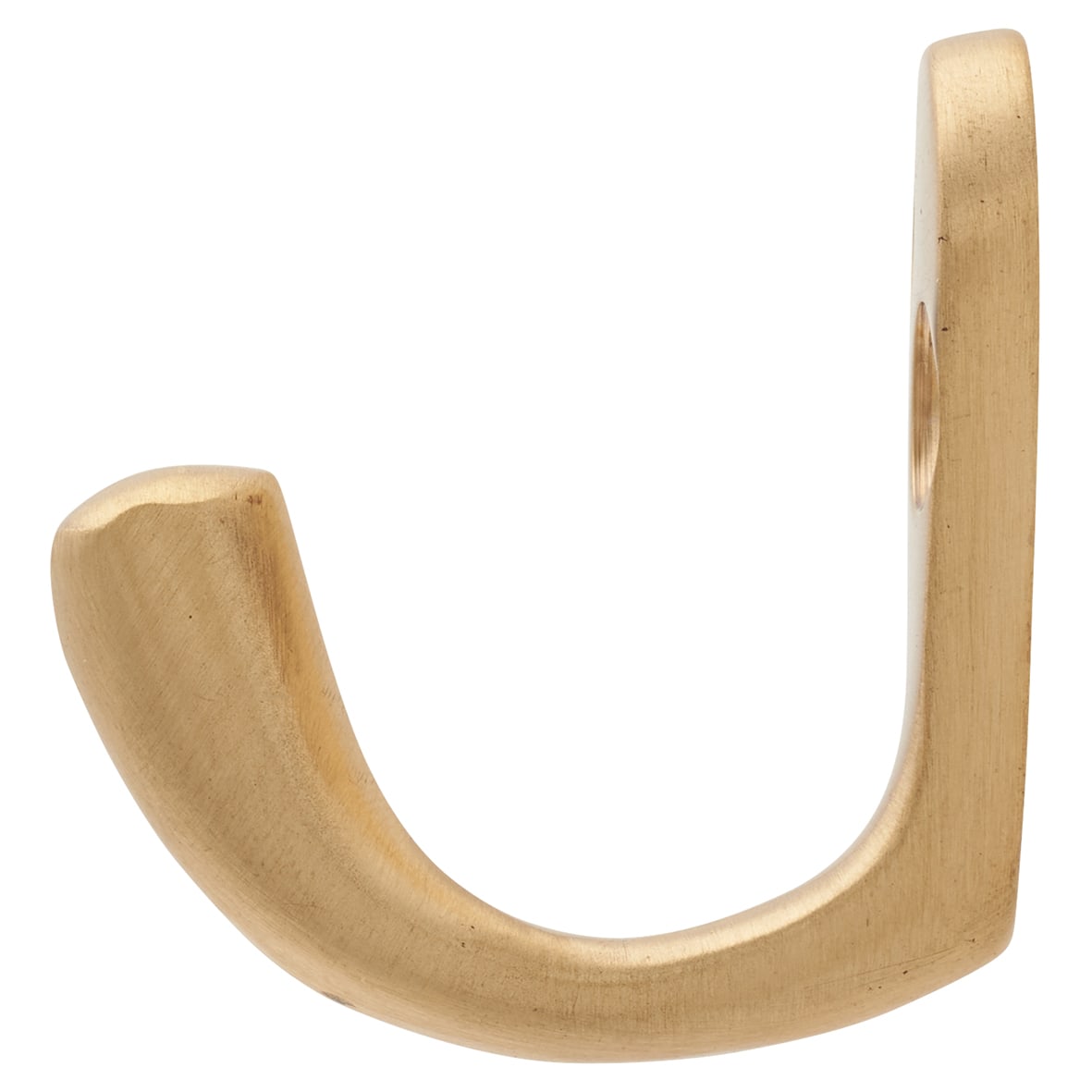 Solid Brass Single Coat Hook - 43 x 17mm - Satin Brass - view 2