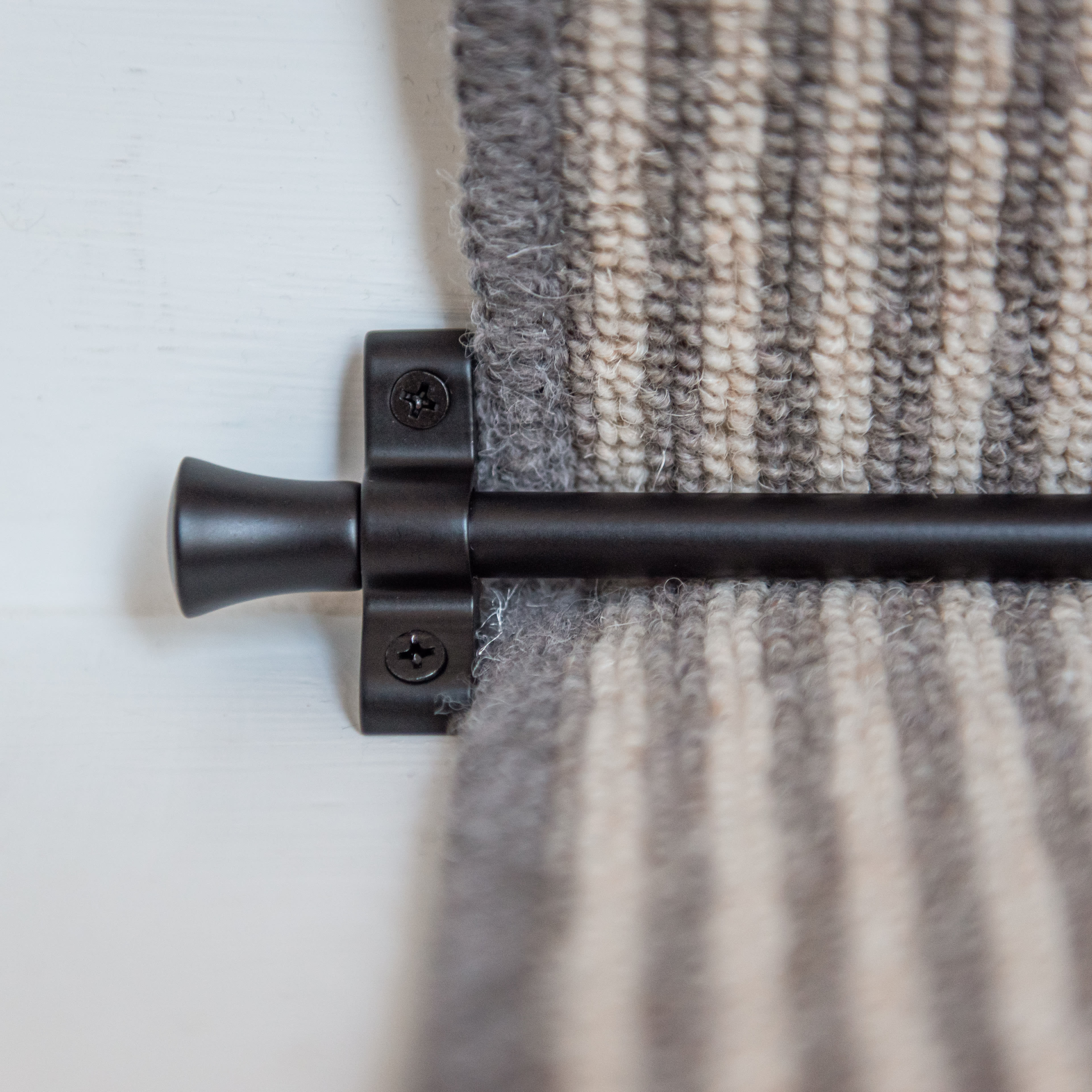 Stair Rod with Fluted Finials - 900mm Length - Matt Black - view 5