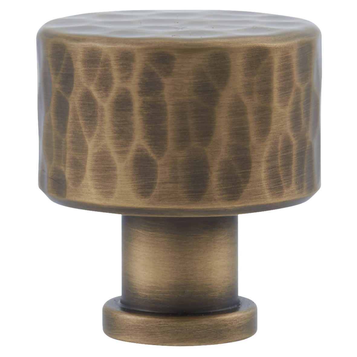 Leila Hammered Round Cabinet Knob - 30mm Diameter - Antique Brass - view 2