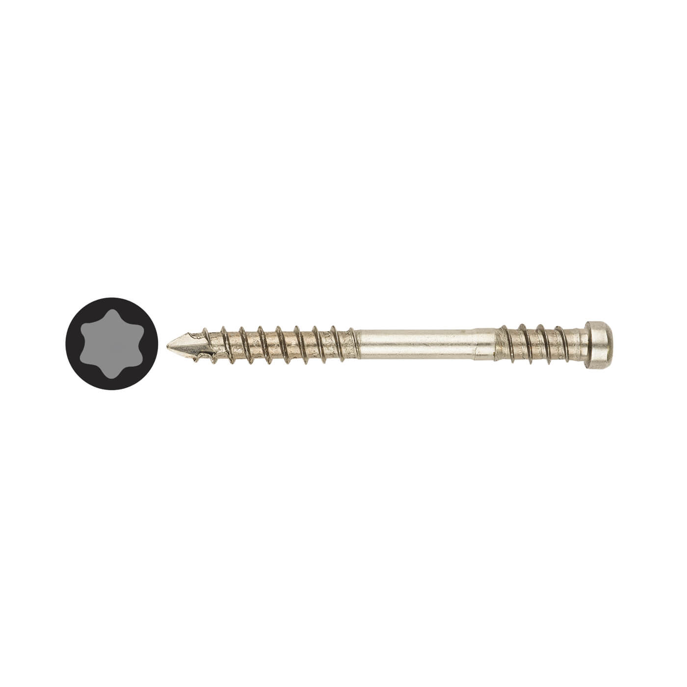 T-Star Plus Cylindrical Head Decking Screw - 6 x 60mm - A4 Stainless Steel - Pack of 100 - view 2