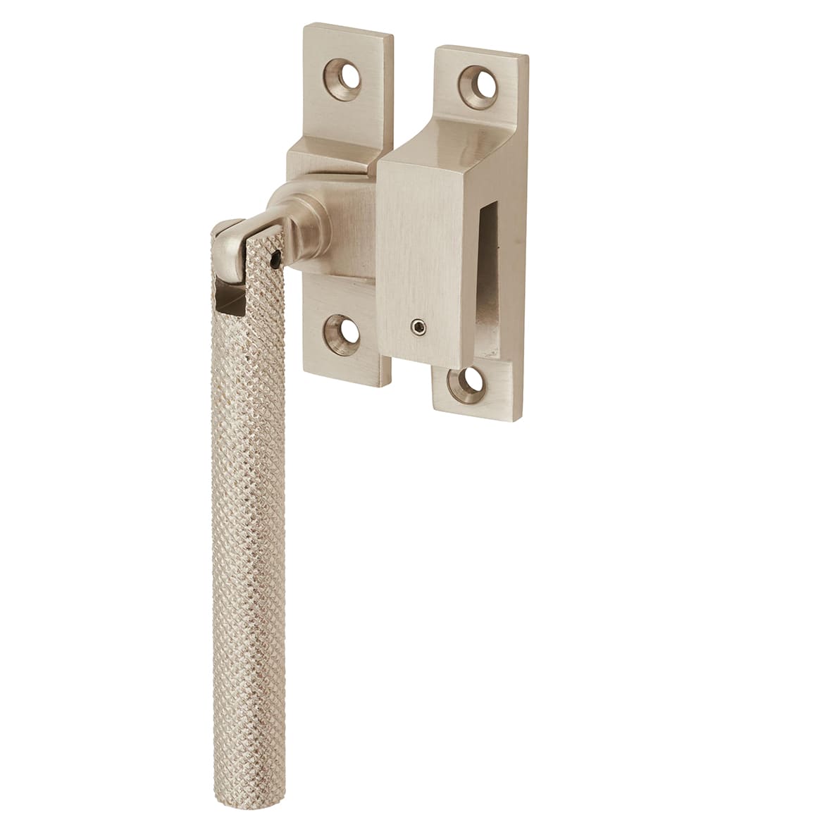 Willow Knurled Locking Mortice & Hook Plate Window Fastener - Reversible - Satin Nickel - view 2