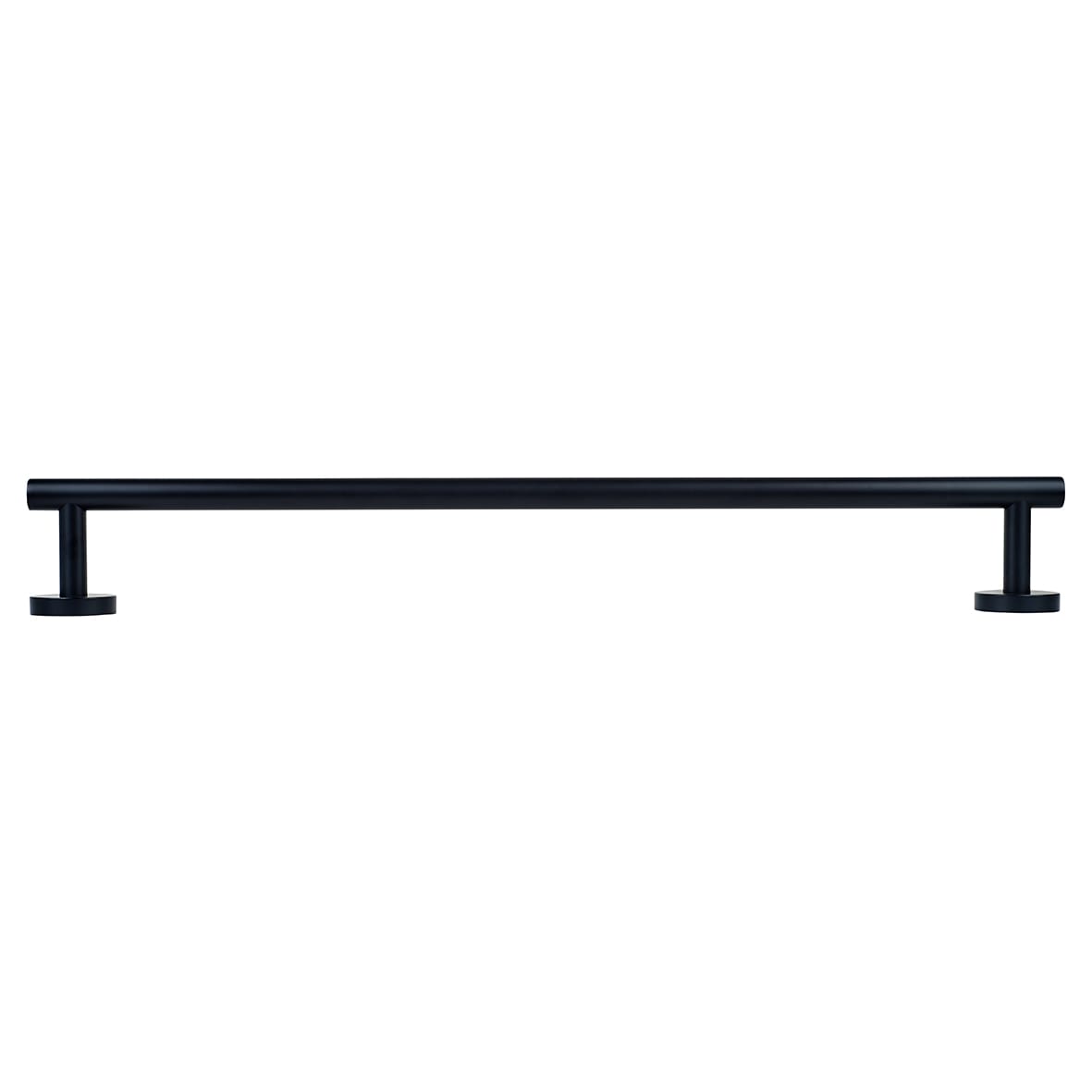 Essential Round Towel Rail - 600 x 80 x 50mm - Matt Black - view 2