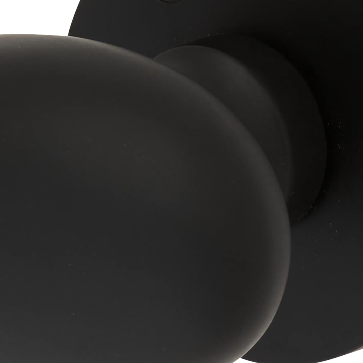 Matt Black Victorian Oval Mortice Door Knob - 61mm Rose Diameter - view 5