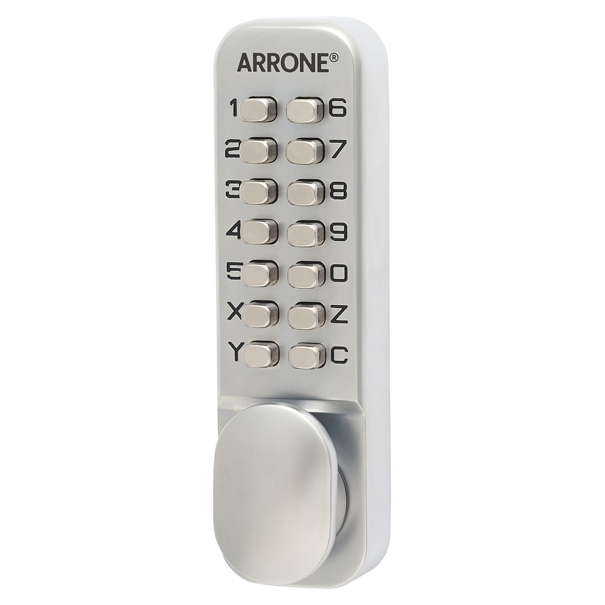 Fire Rated Mechanical Code Lock with Intumescent - Holdback Option - Satin Chrome - view 4