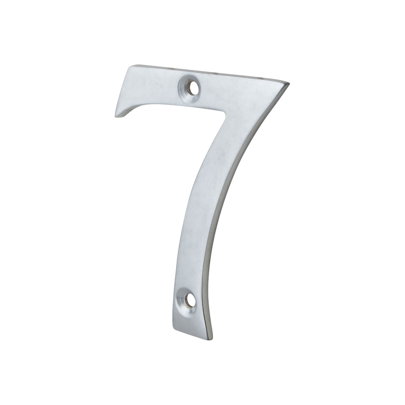 76mm Screw Fix Door Numeral - 7 - Satin Chrome - view 2