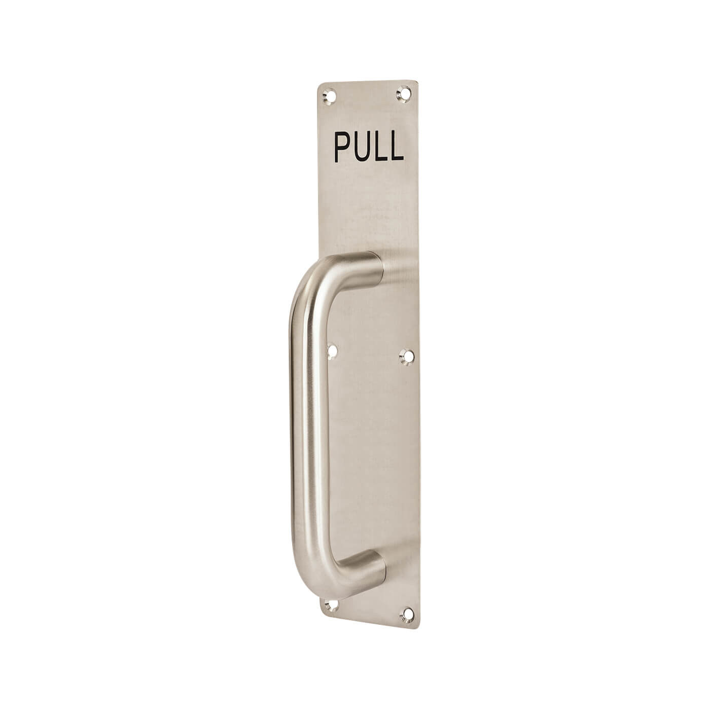Satin Stainless Steel 19mm D-Bar Door Pull Handle on Plate - PULL - Screw Fix - 275 x 60 x 1.5mm - view 2