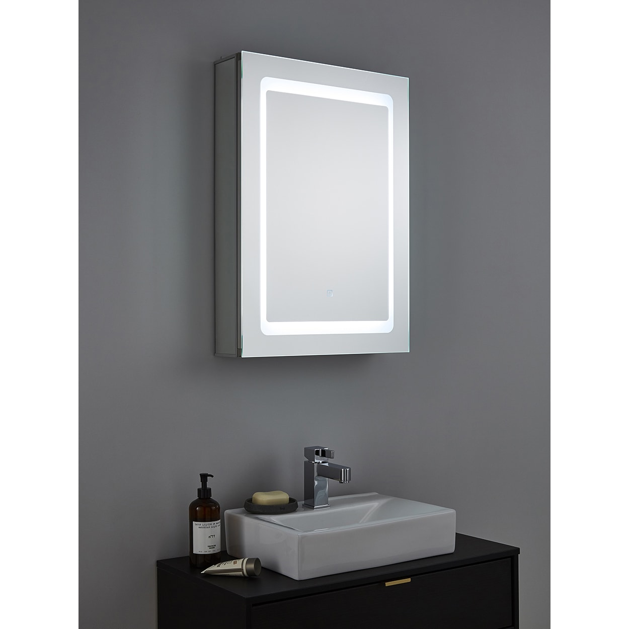 Forum Spa Arte 34W 1 Door LED Bathroom Mirror Cabinet with Touch On/Off Sensor & Shaver Socket - view 4