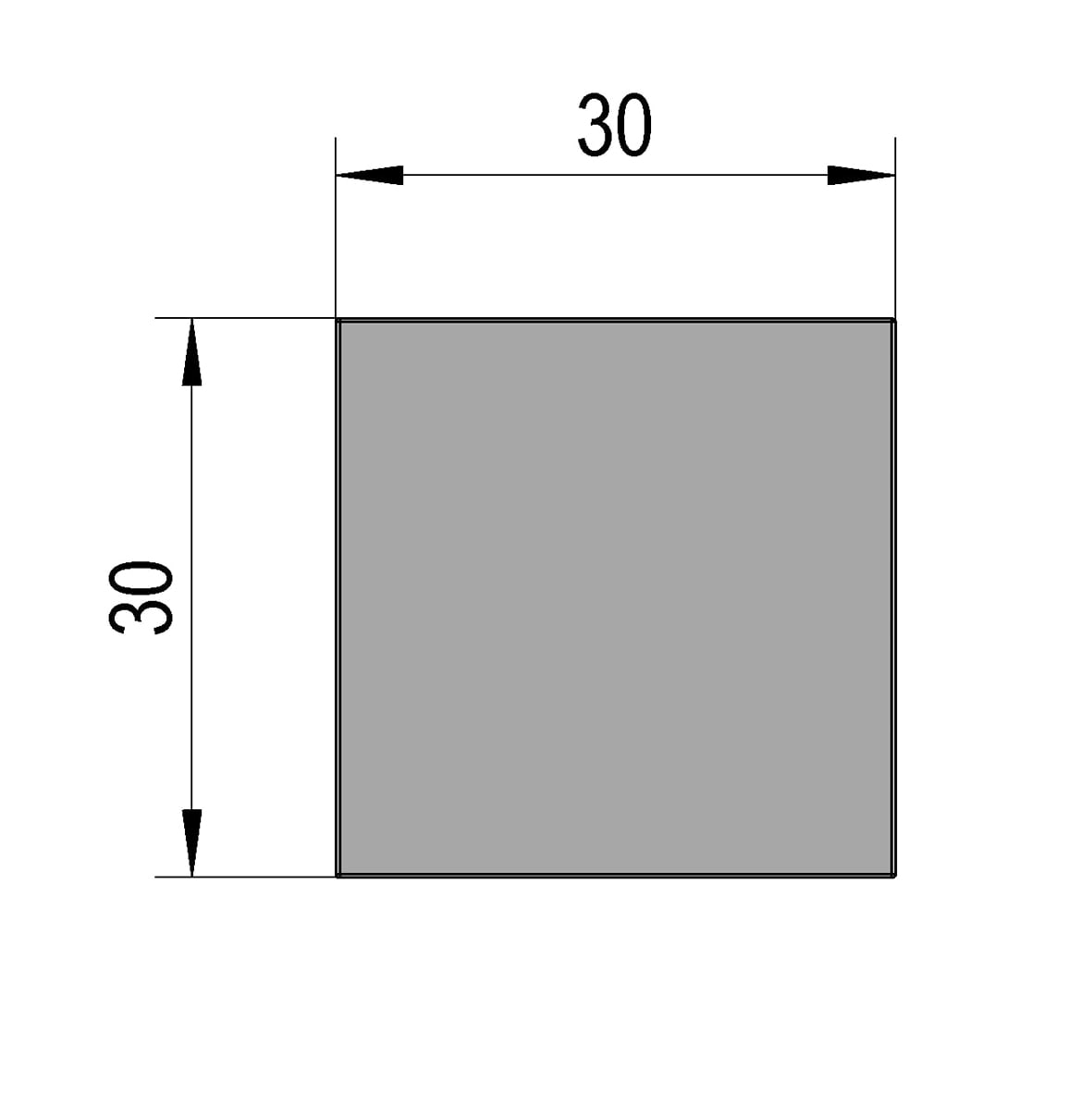 Shower Door Knob - Square - 30 x 30mm - Matt Black - Pair - view 4