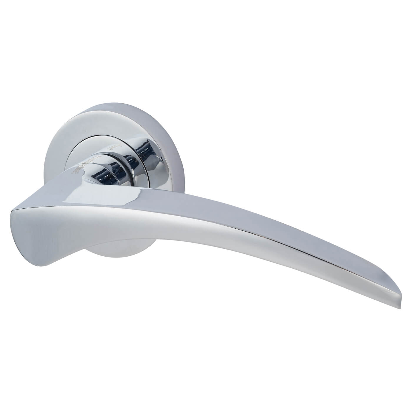 Polished Chrome Bathroom Lock Door Handles on Rose Pack - Aston Range - view 3