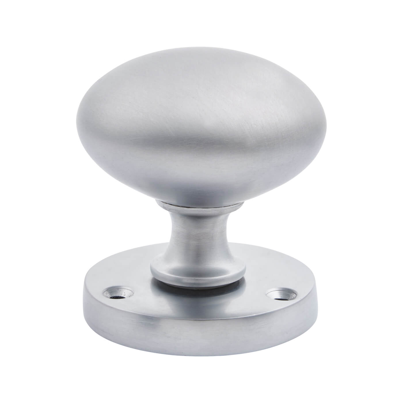 Satin Chrome Round Mortice Door Knob - 58mm Rose Diameter - view 3