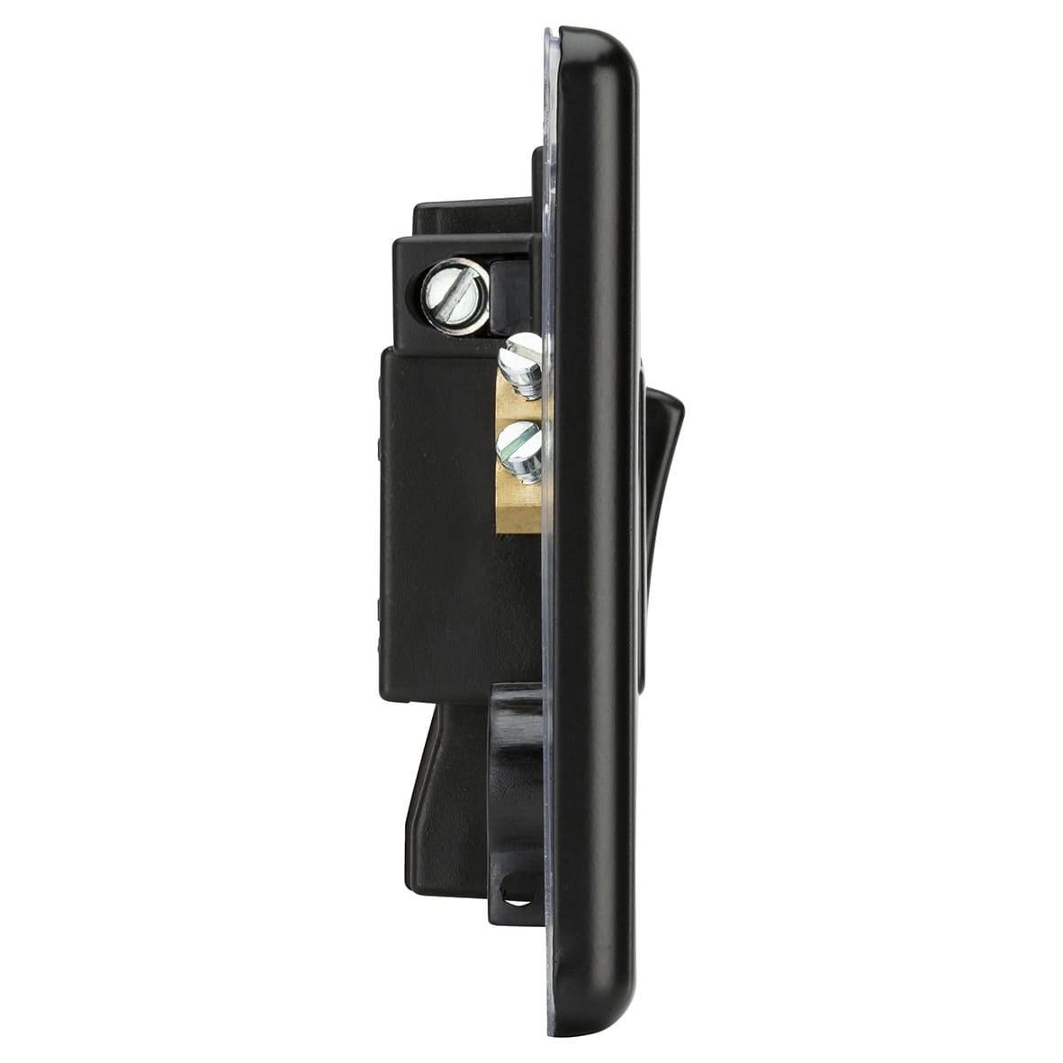 13A 1 Gang Round Edge Switched Fused Spur - Matt Black - view 3