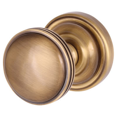 Marcus Antique Brass Mortice Door Knob - 62mm Rose Diameter - Whitehall Range - view 2