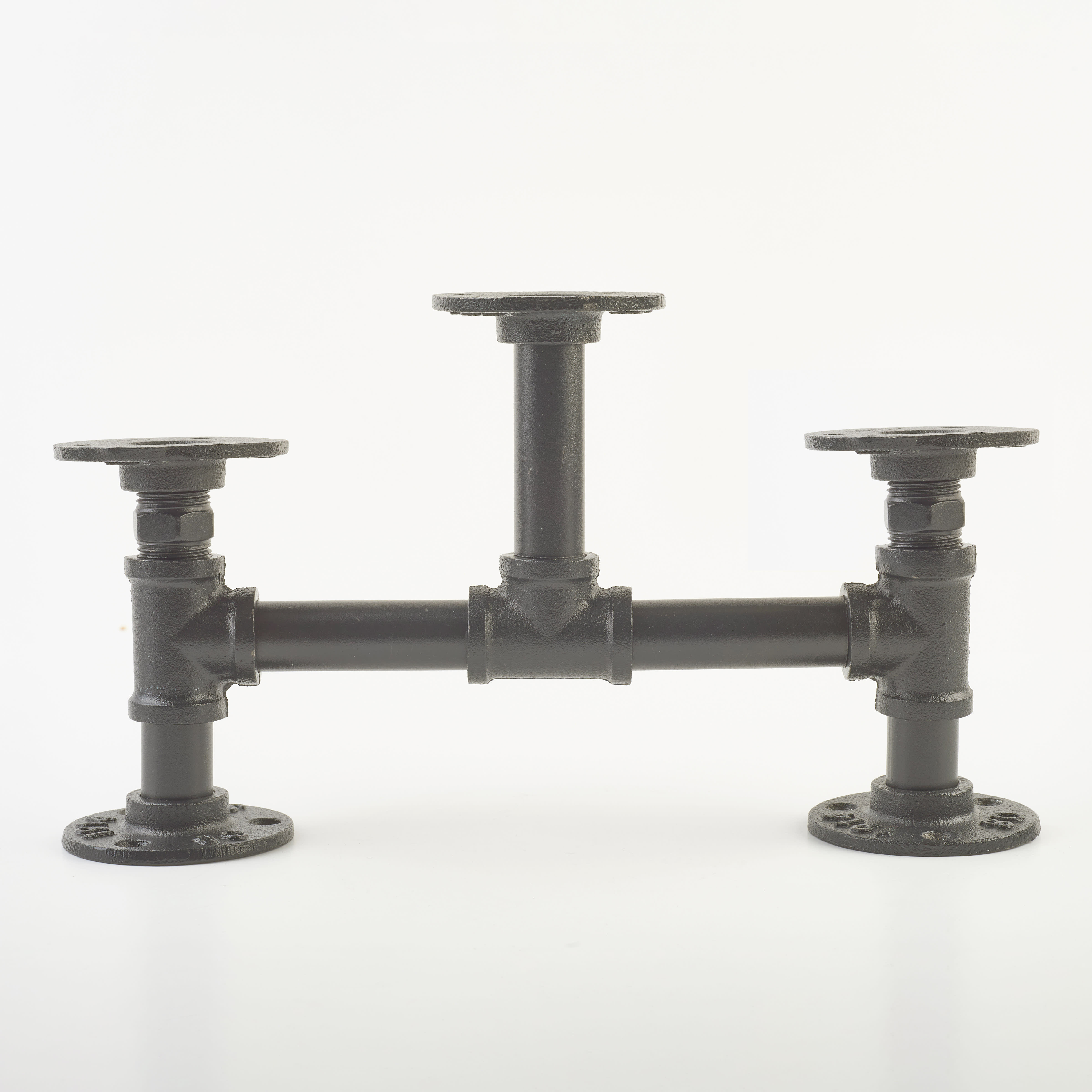 1/2" Pipe Triple Candle Holder - Grey - view 2