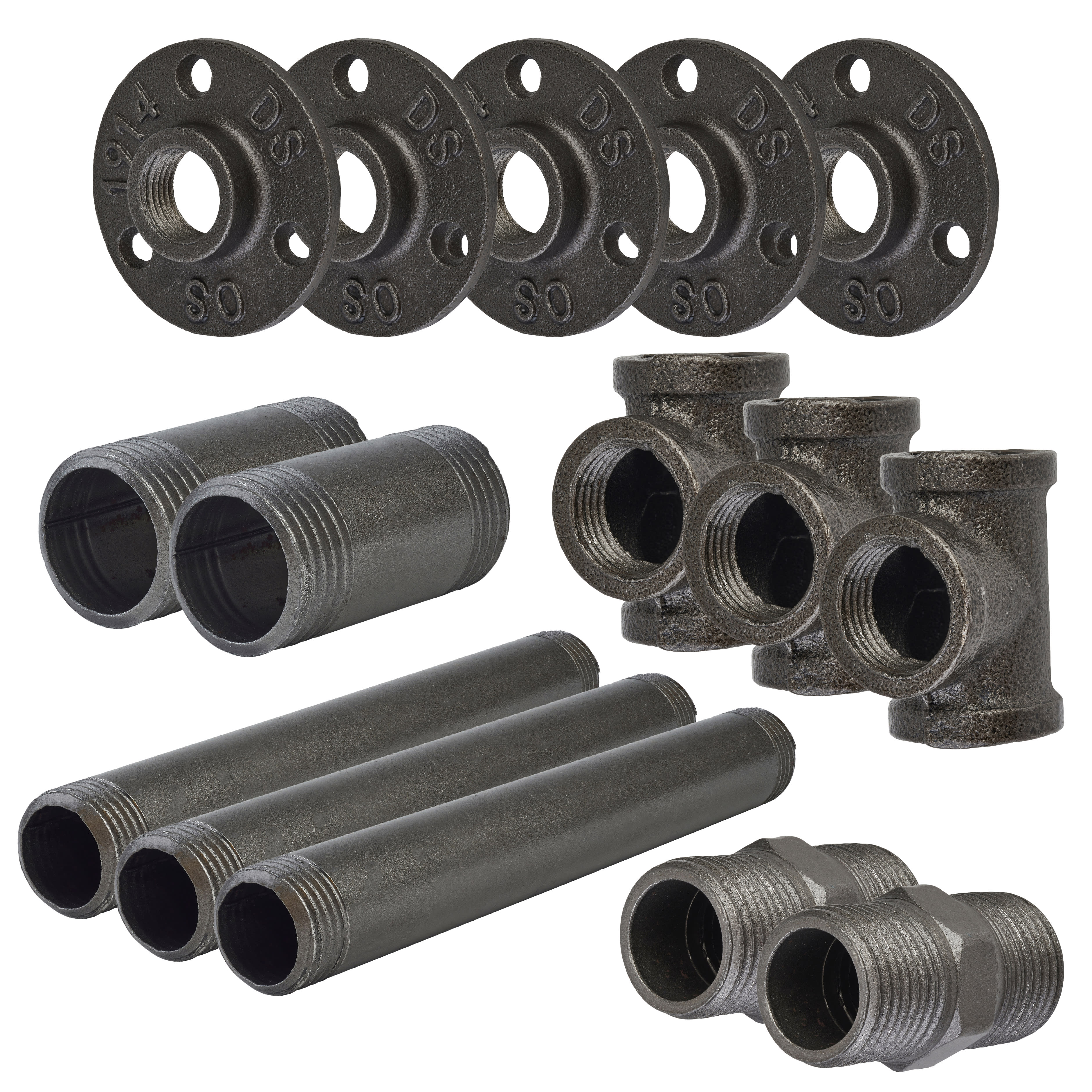 1/2" Pipe Triple Candle Holder - Grey - view 3