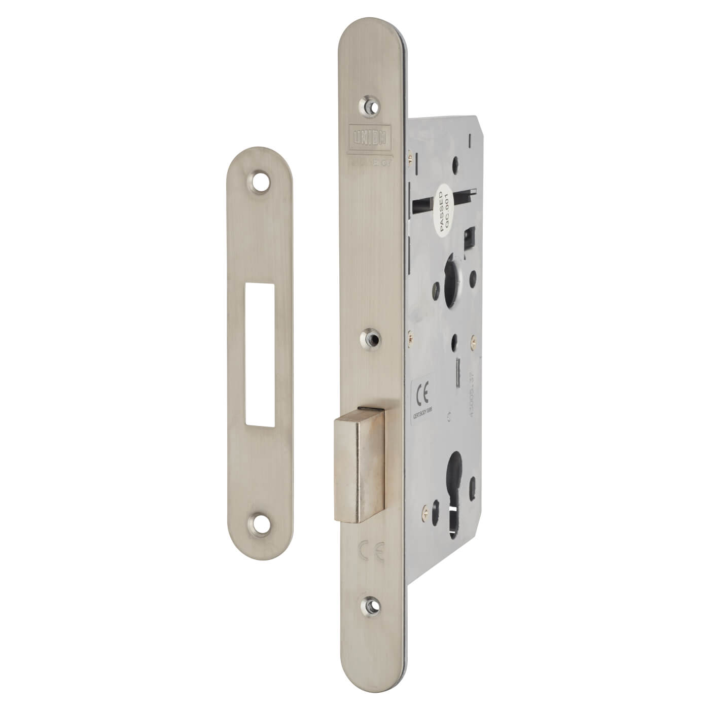 Heavy Duty Euro Deadlock - 90mm Case - 60mm Backset - Radius - Satin Stainless Steel - view 2