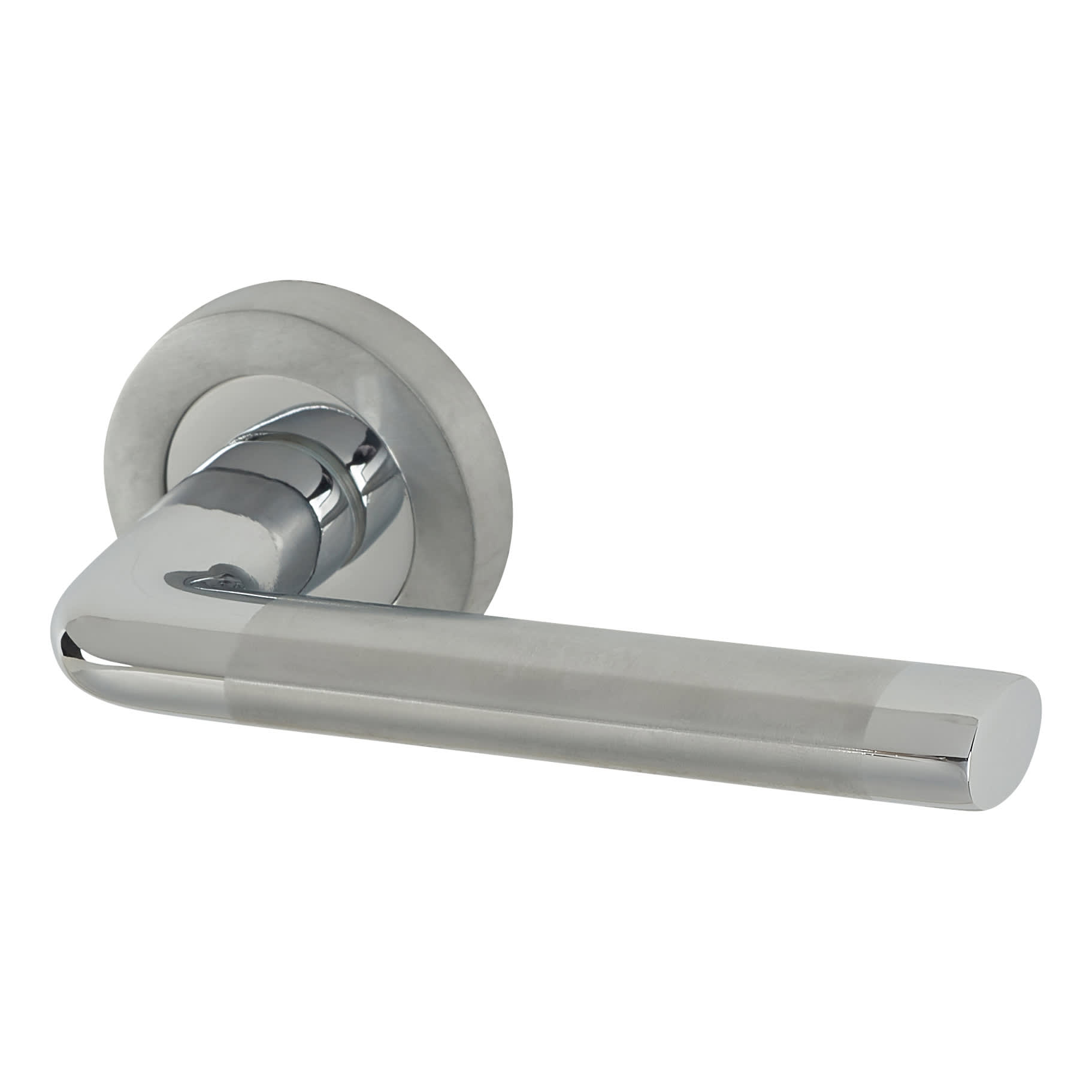 Polished/Satin Chrome Door Handles on Round Rose - Belmonte Range - view 2