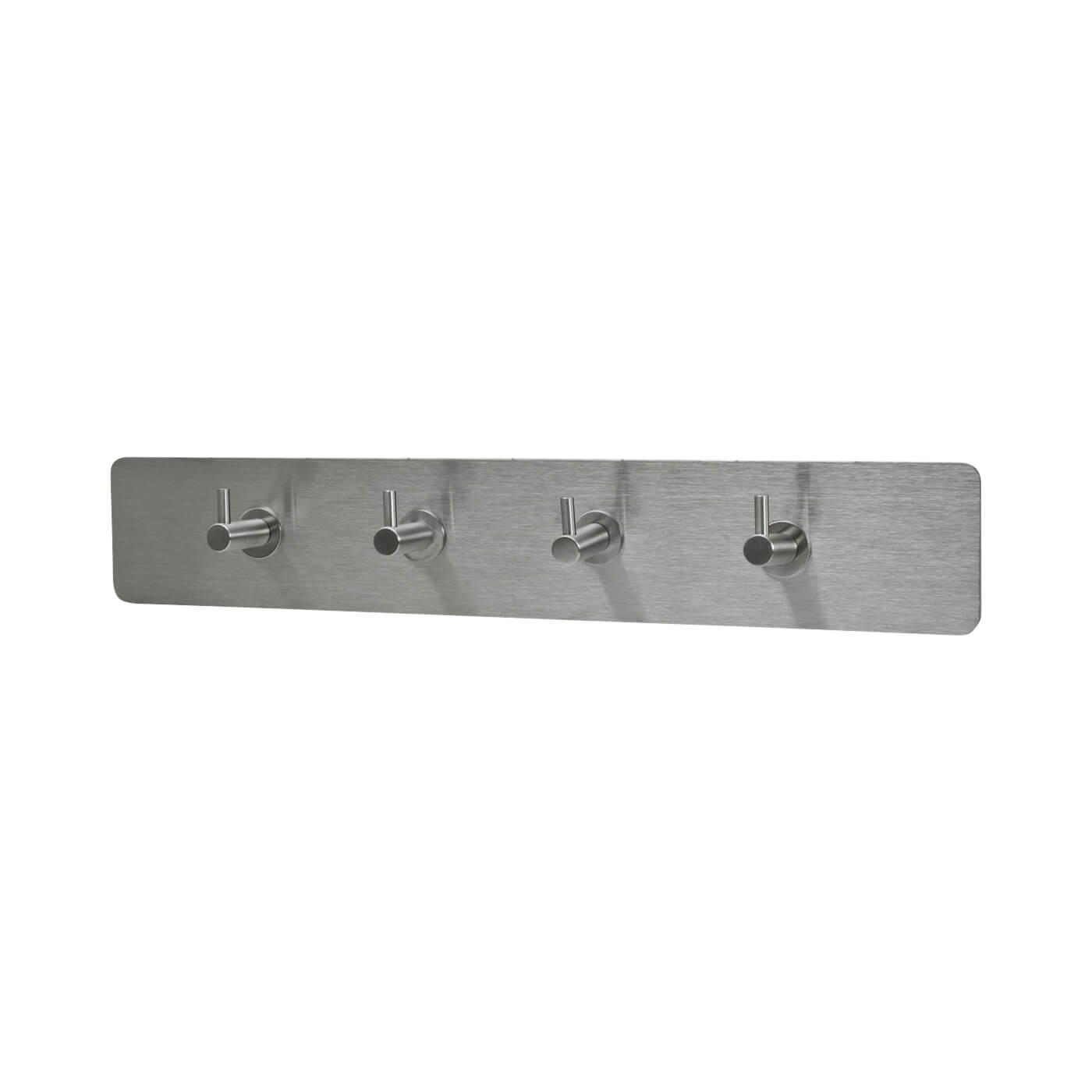Hook on Plate - 440 x 75mm - 4 Hooks - Satin Stainless Steel - view 2