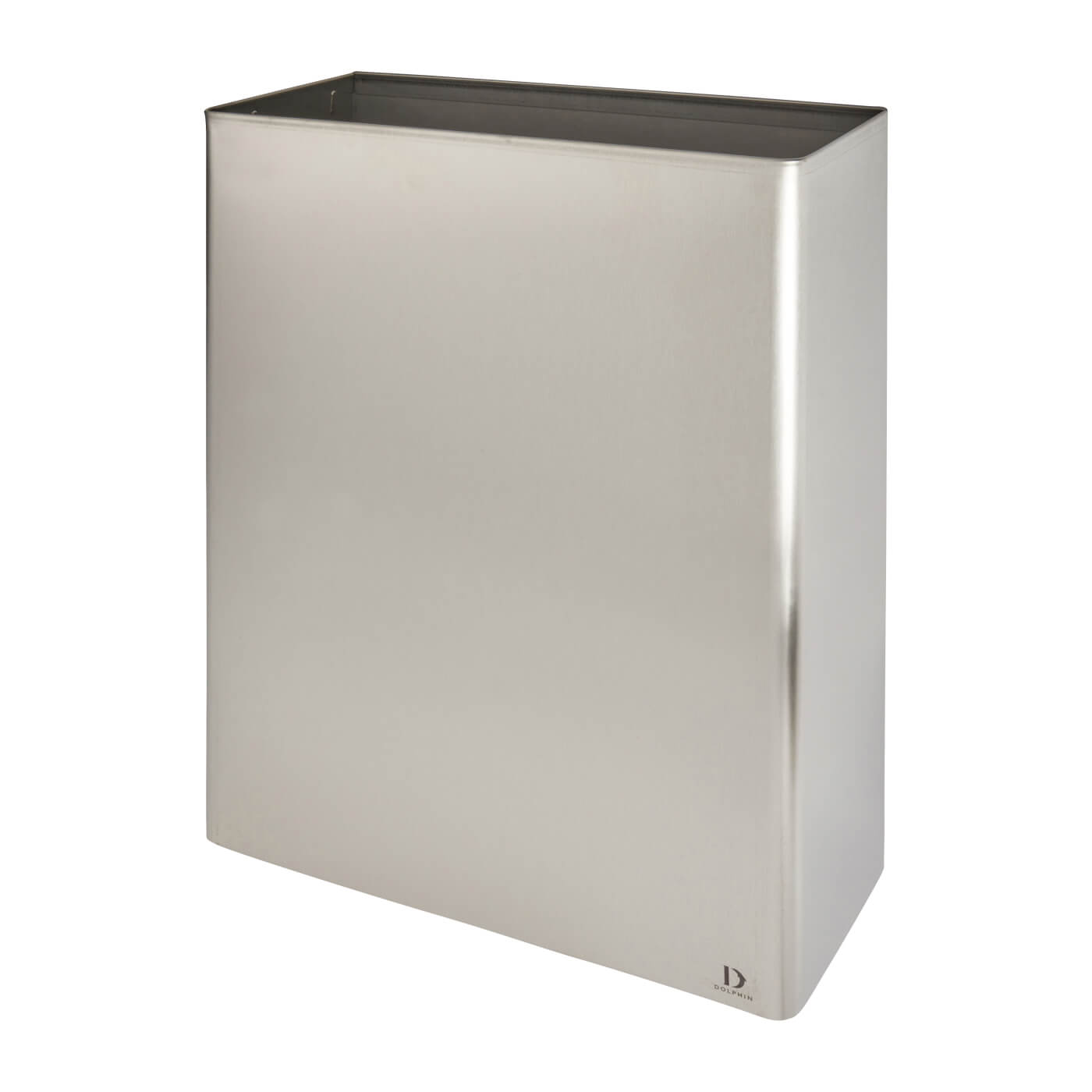 Dolphin Contract Wall Mounted Bin - 440 x 360 x 155mm - Satin Stainless Steel - view 2