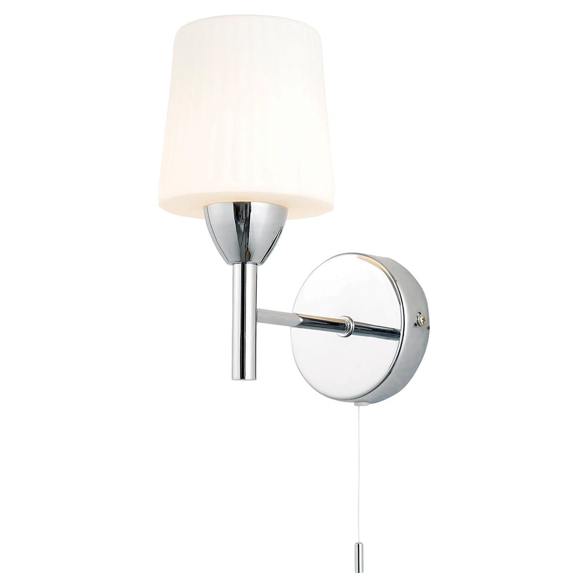 Forum Spa Aquarius LED Bathroom Wall Light - IP44 - Polished Chrome with Opal Glass Shade - view 2