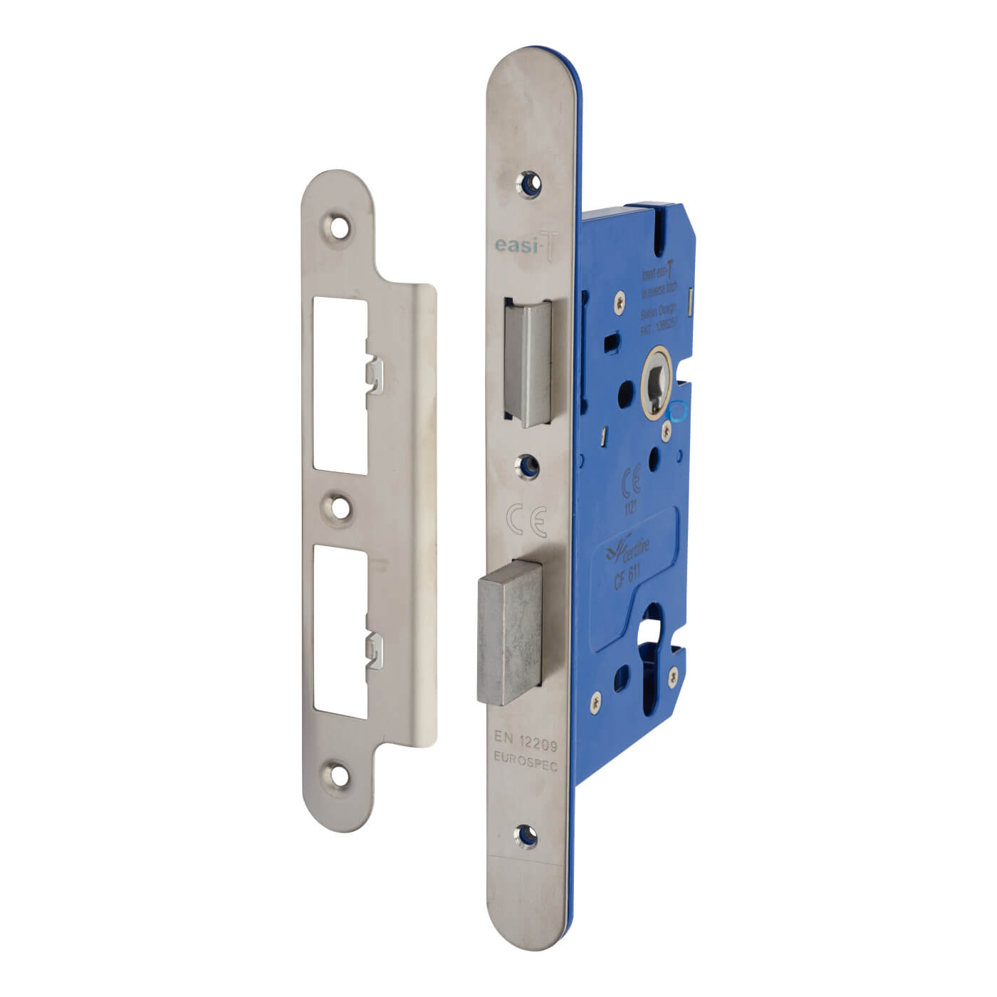 Architectural DIN Euro Sashlock - 85mm Case - 60mm Backset - Radius -Satin Stainless Steel - view 2